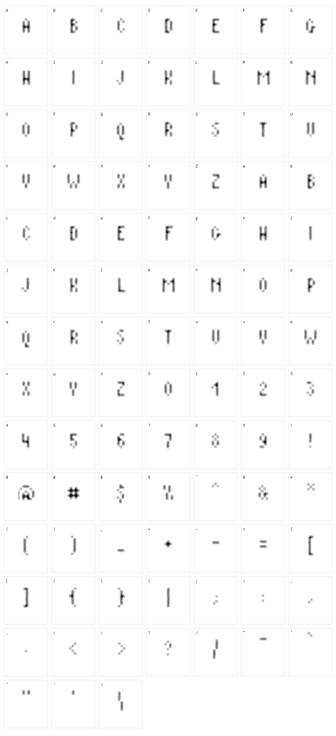 Plaq 108 Character Set