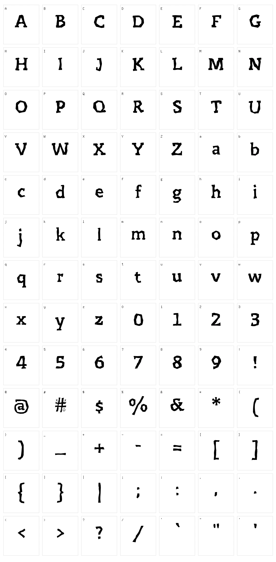 Prejidenjia Character Set