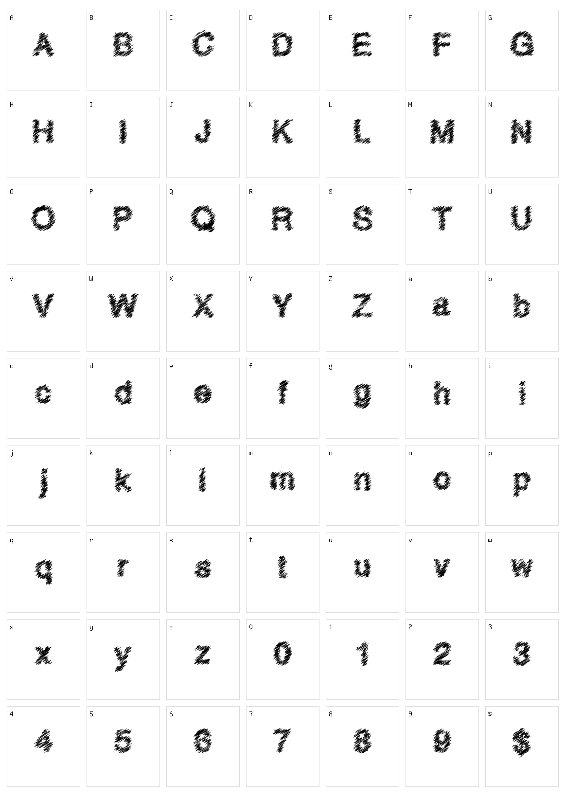 Quick Scratch Character Set