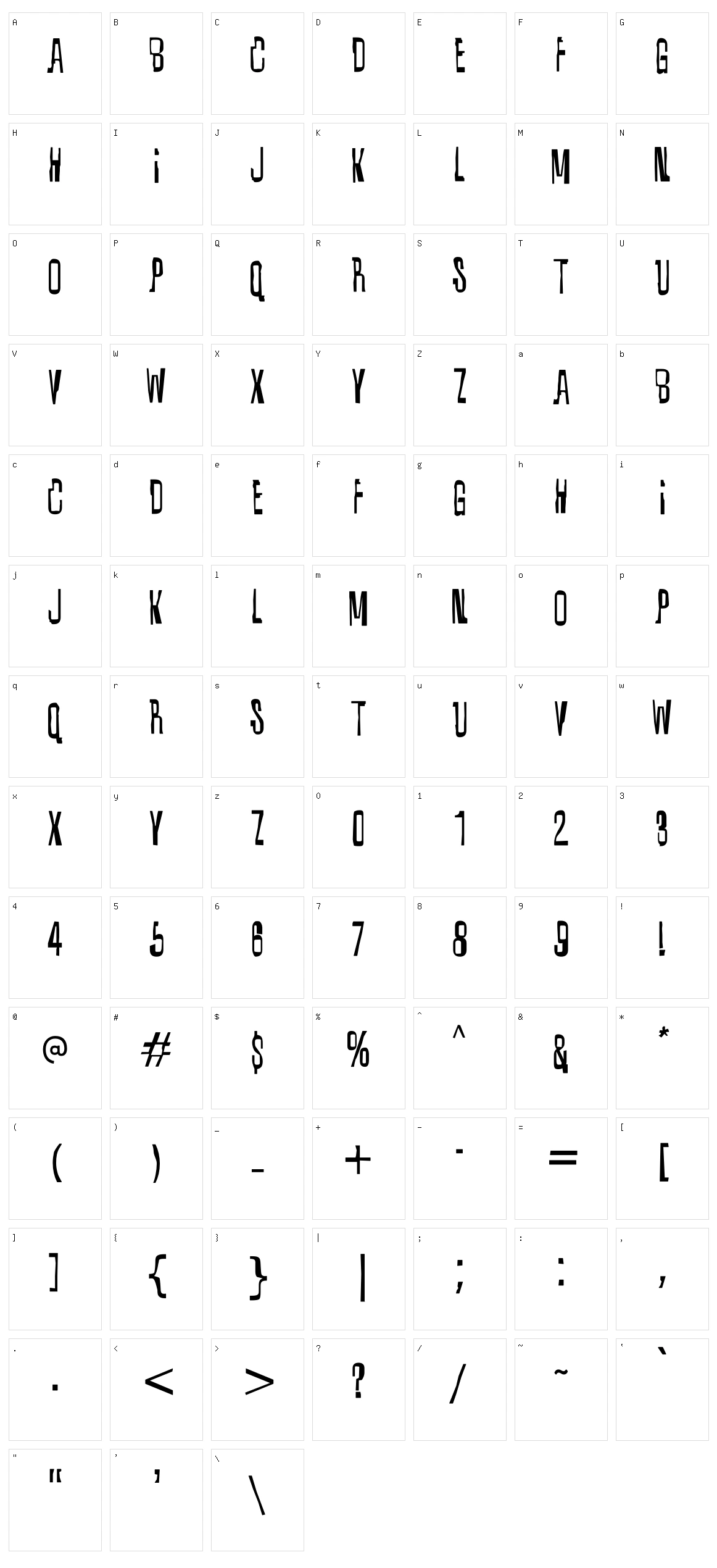 Quixotic Character Set