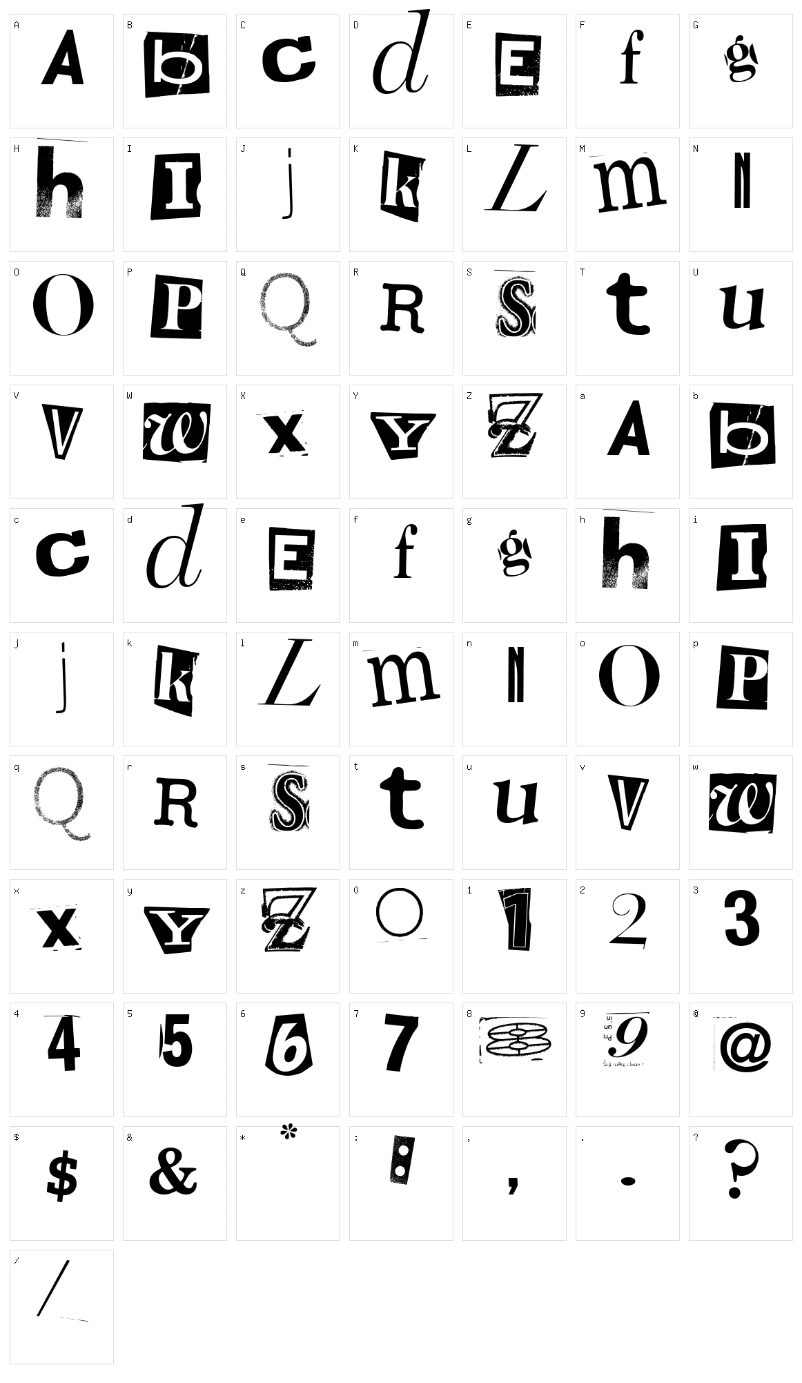 Random House Character Set