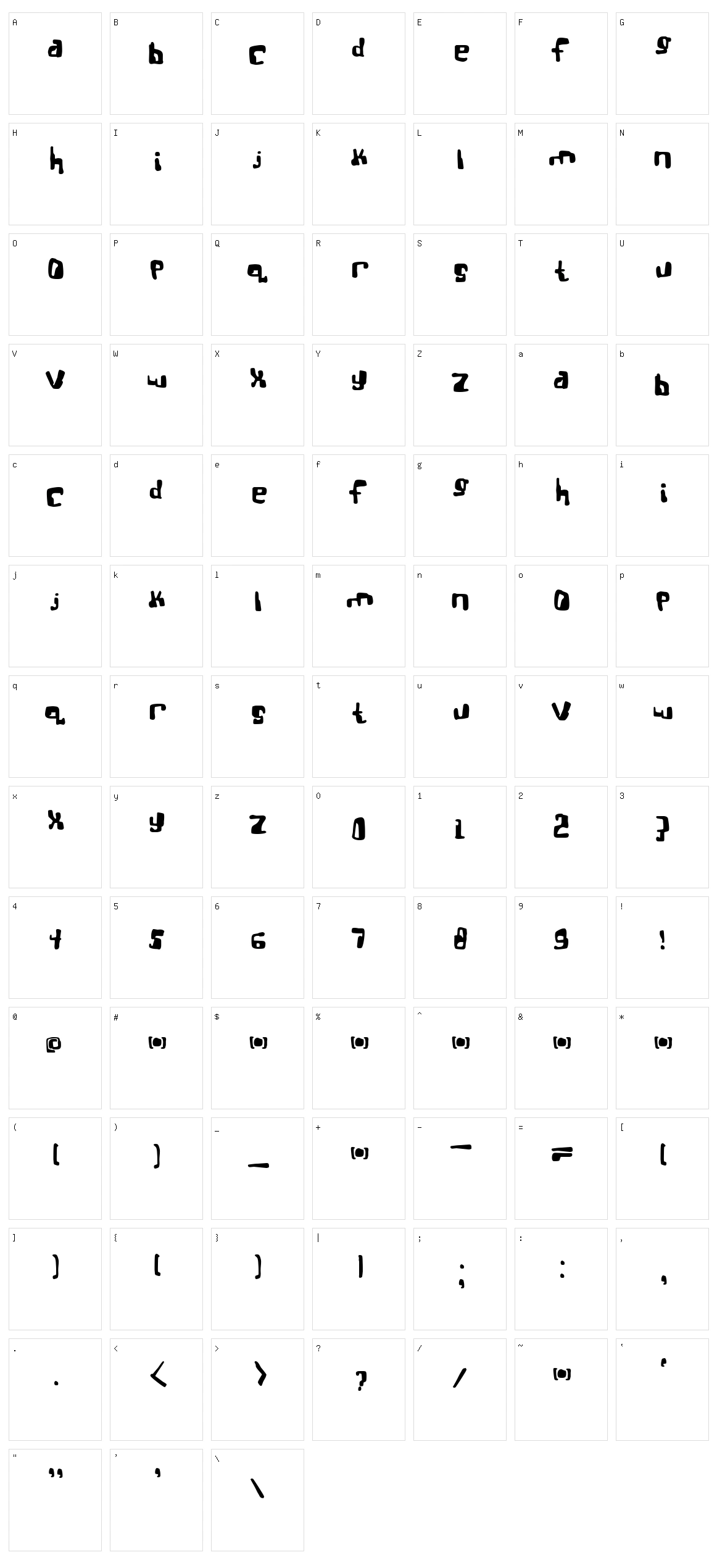 Real Bttsoief Character Set