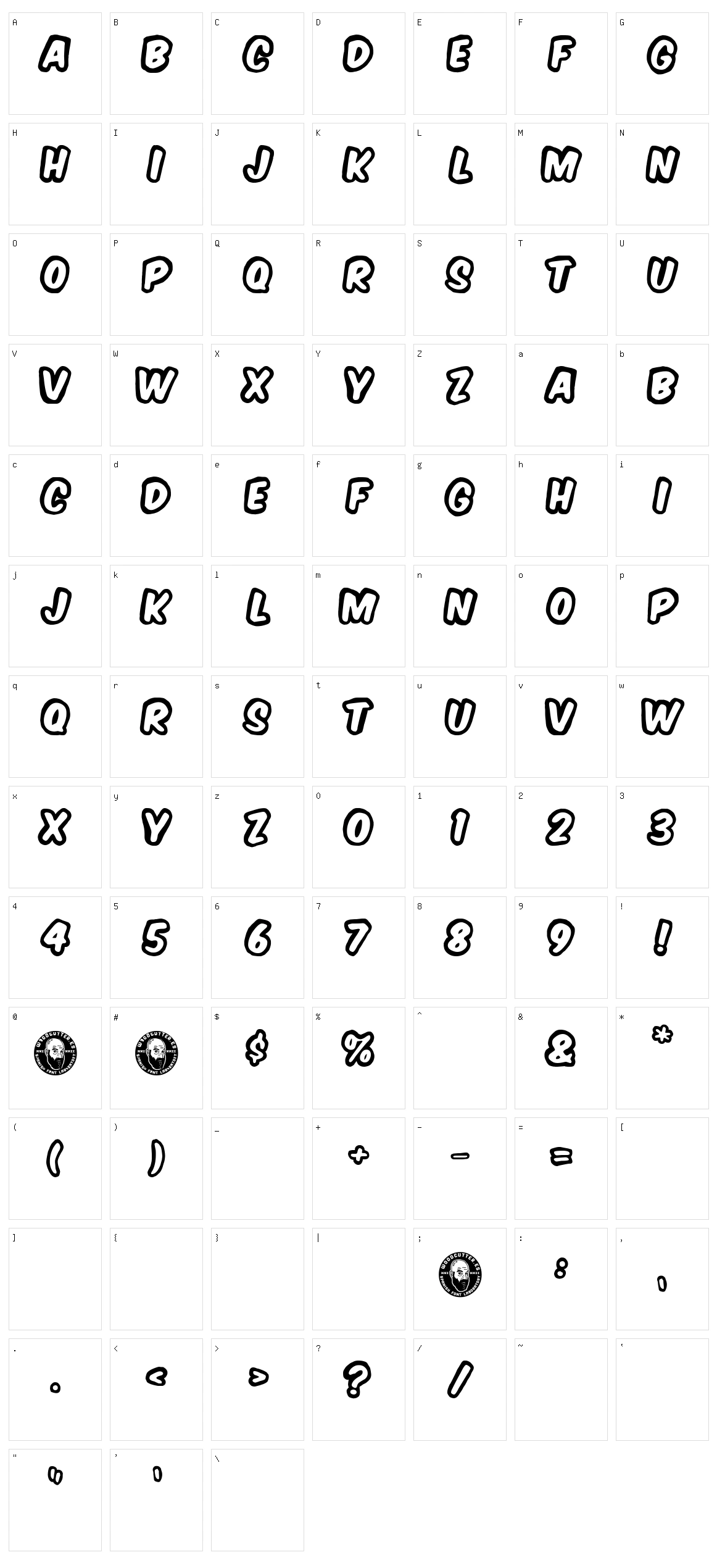 American Signs Character Set
