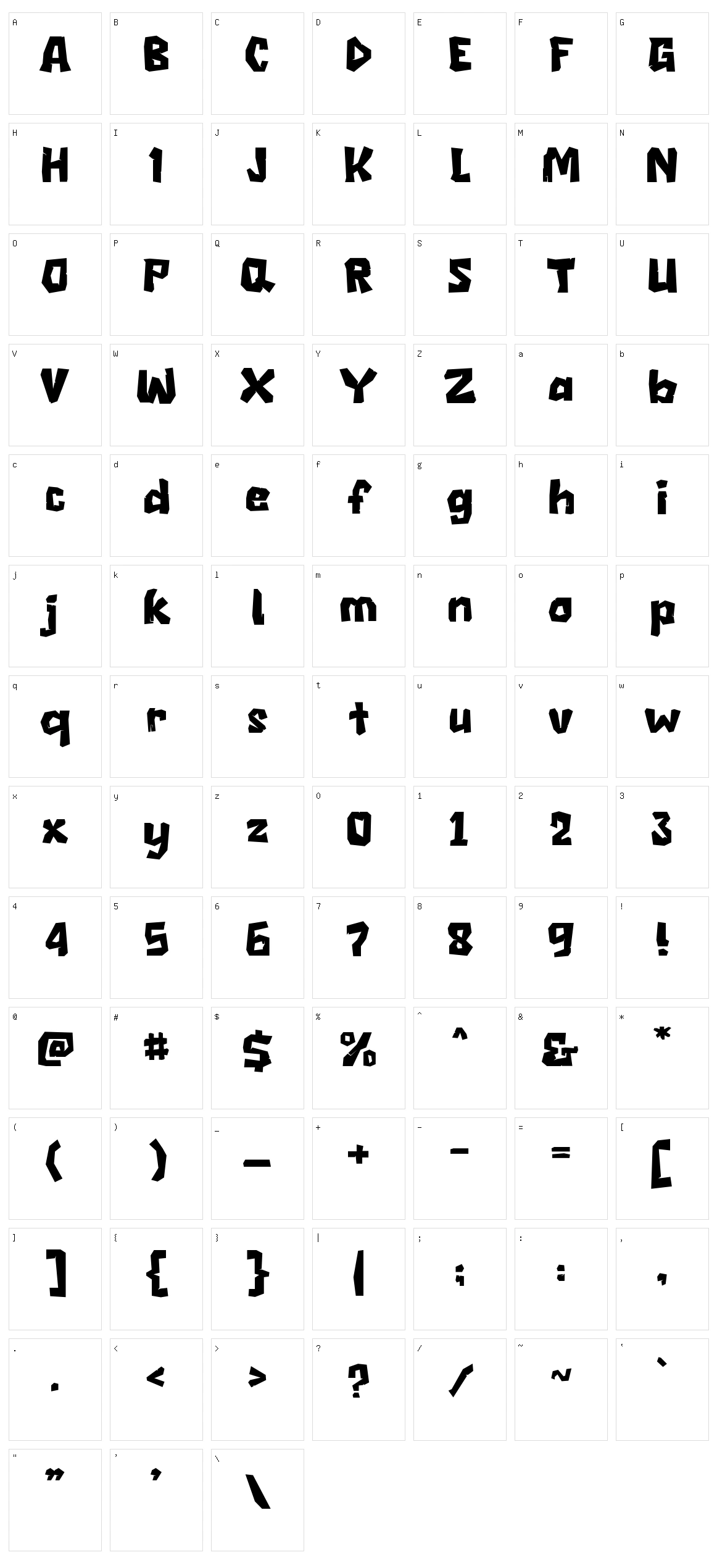 Rocky Rock Character Set