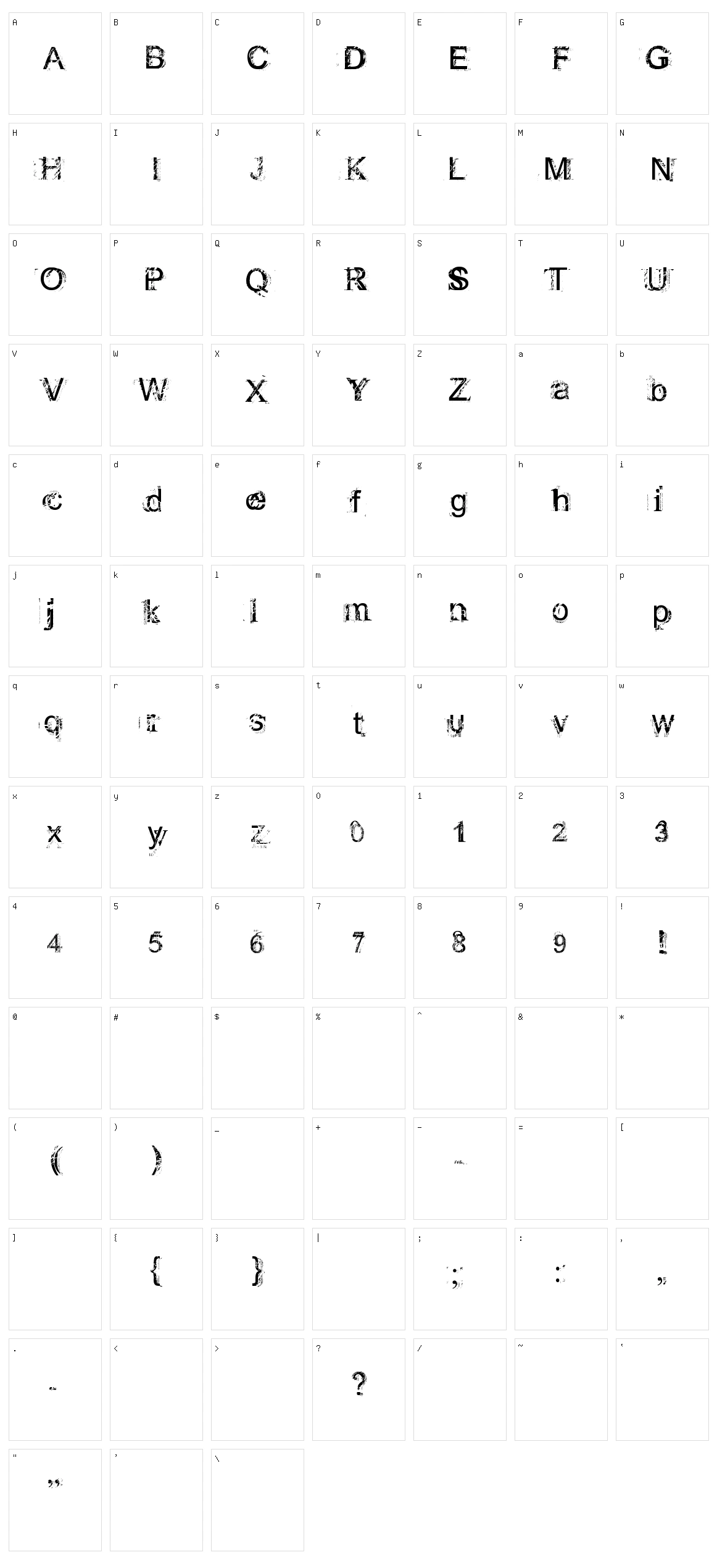 Rough Linen Character Set