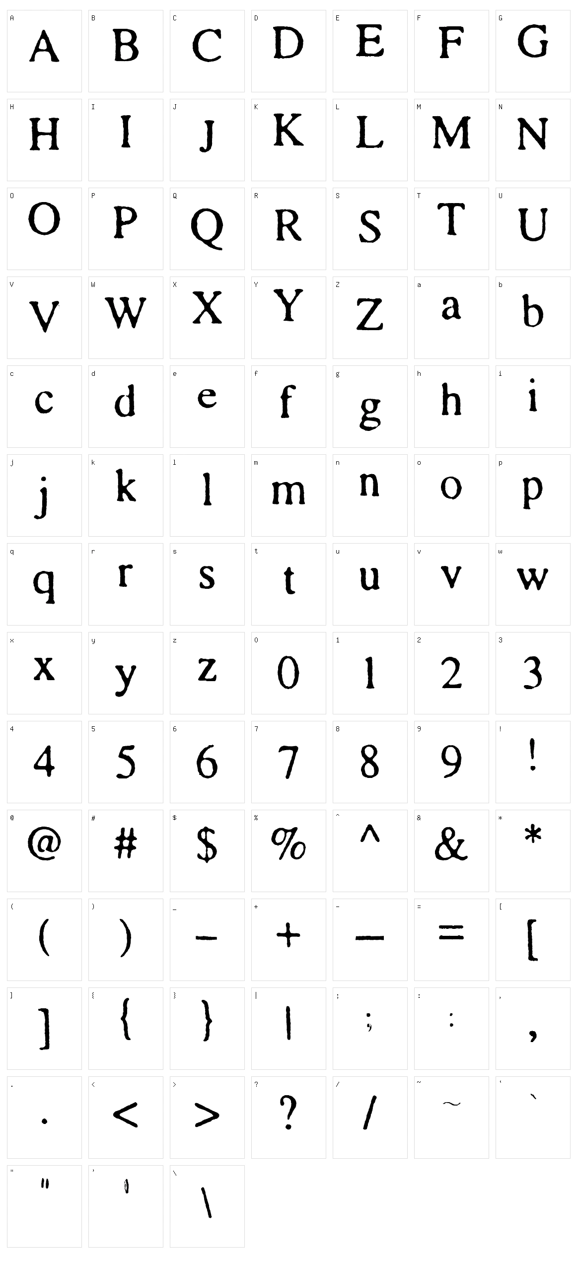 SA Cinta Character Set