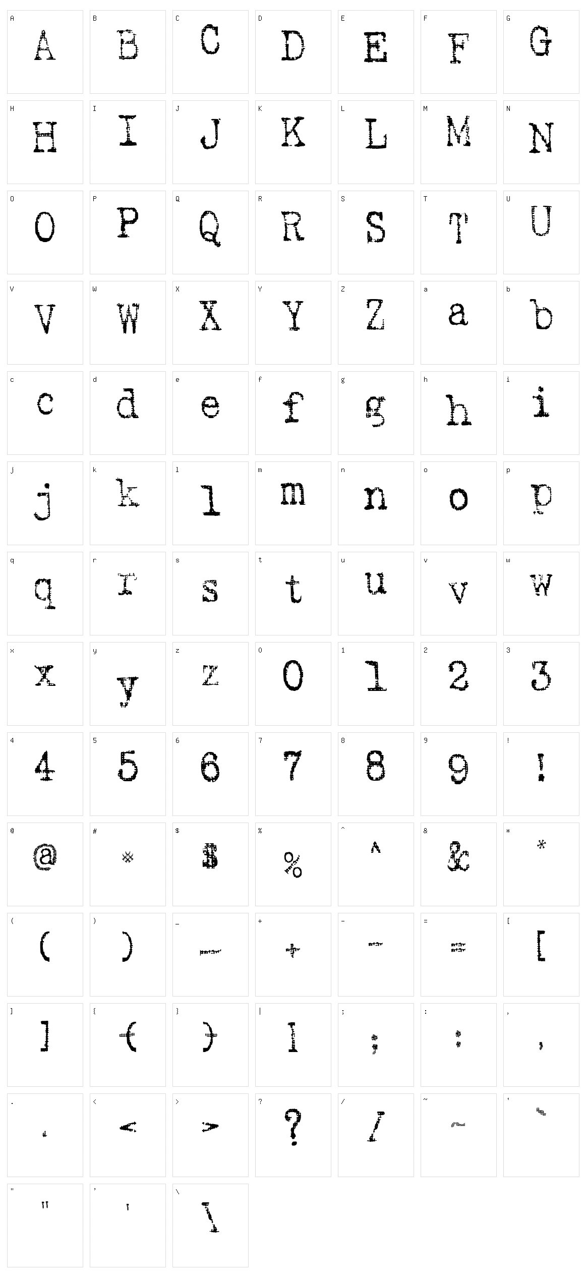 SA Inkspot Character Set