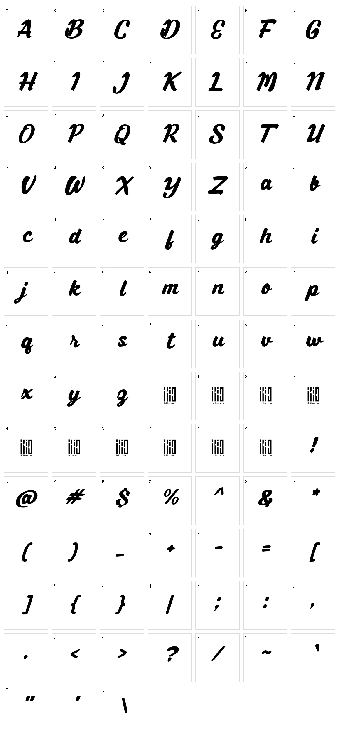 Bluntype Character Set