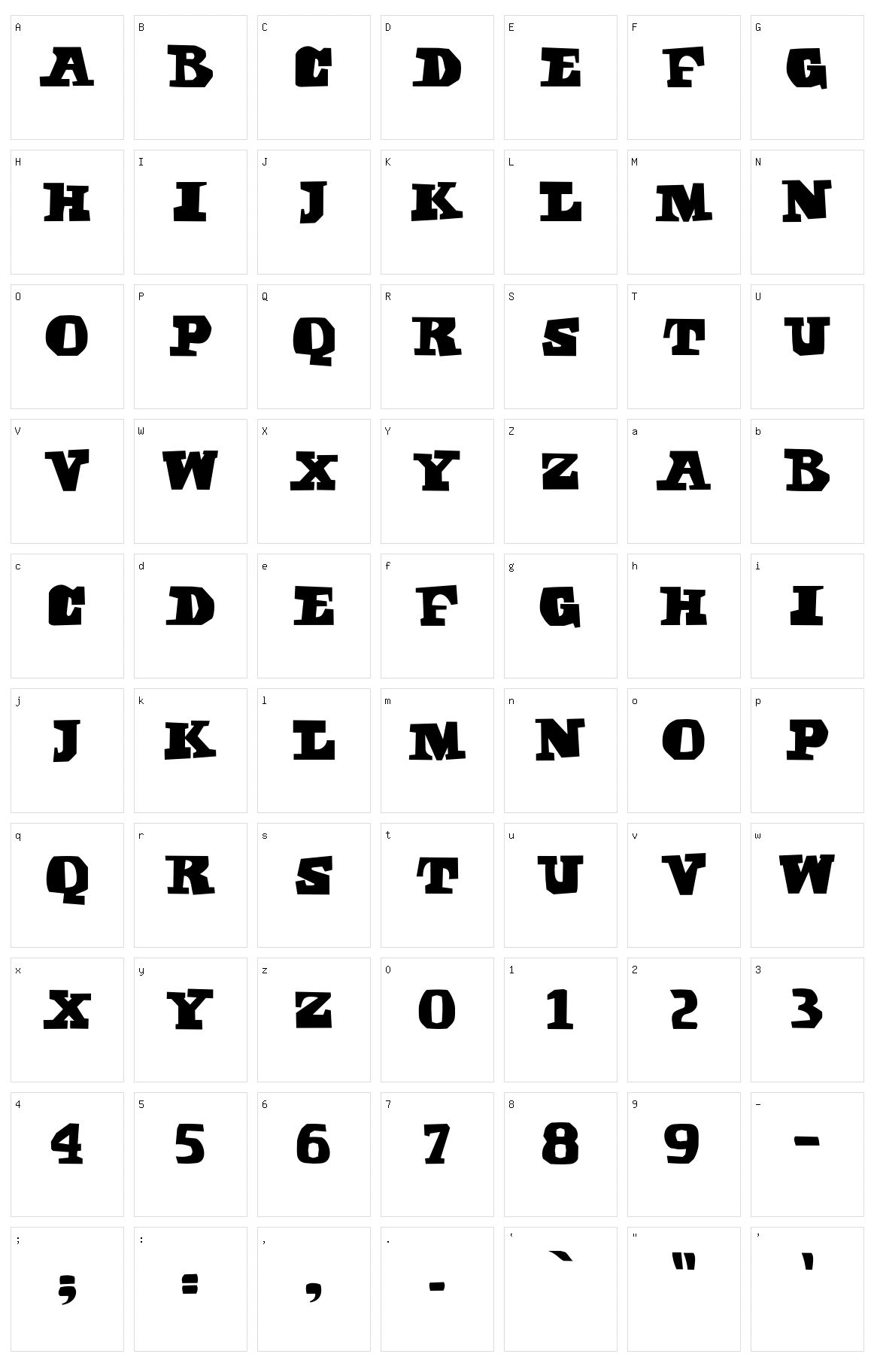 Sabbath Paranoid Character Set