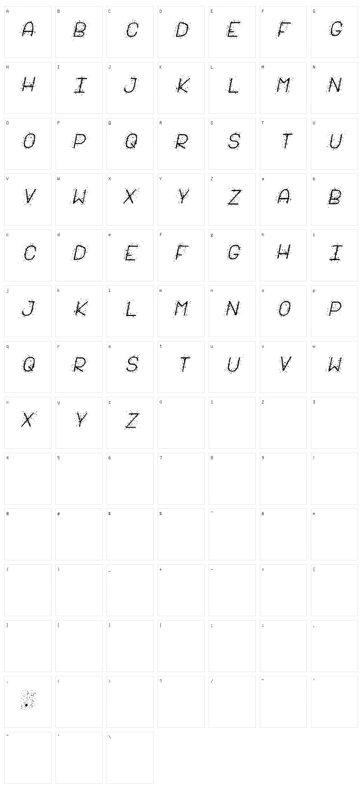 Salpicado ST Character Set