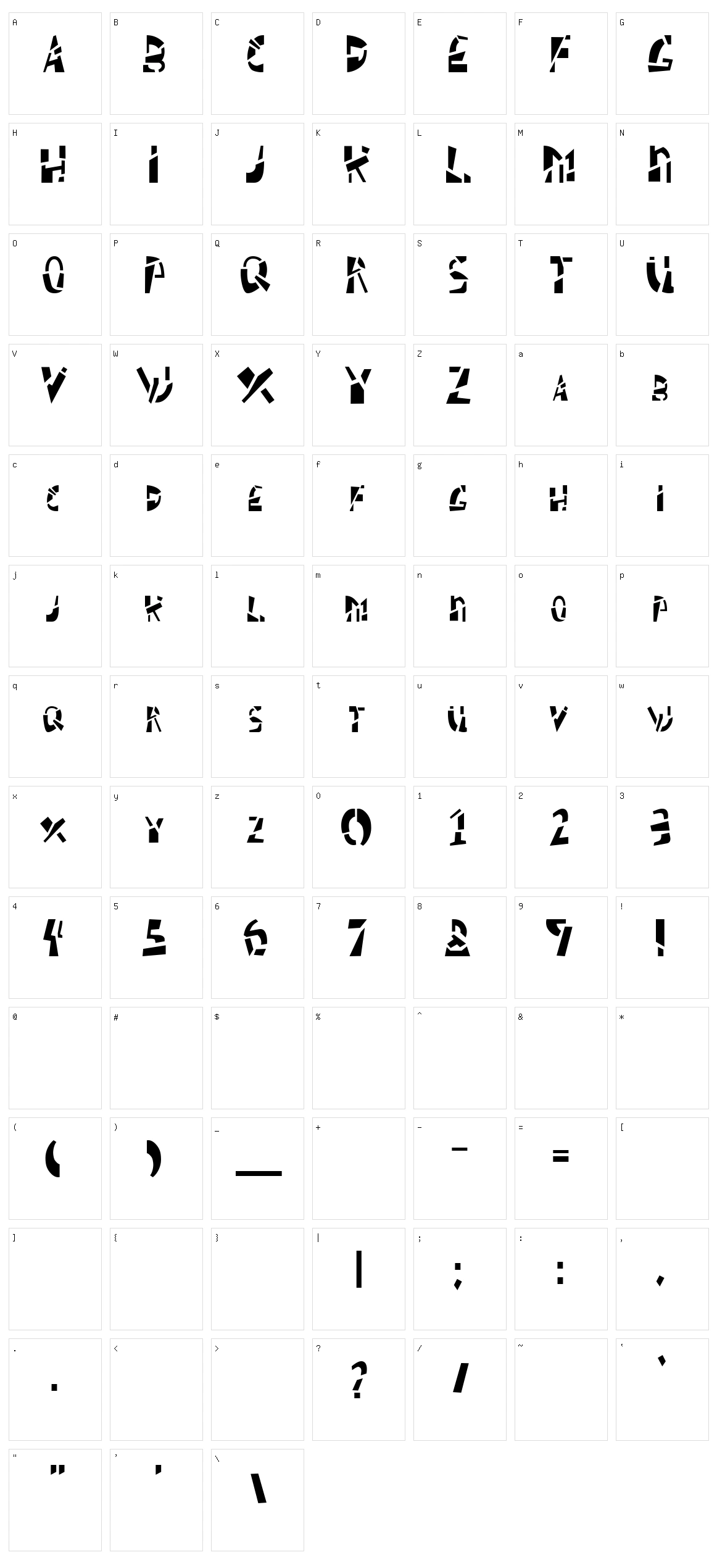 Schizm AOE Character Set