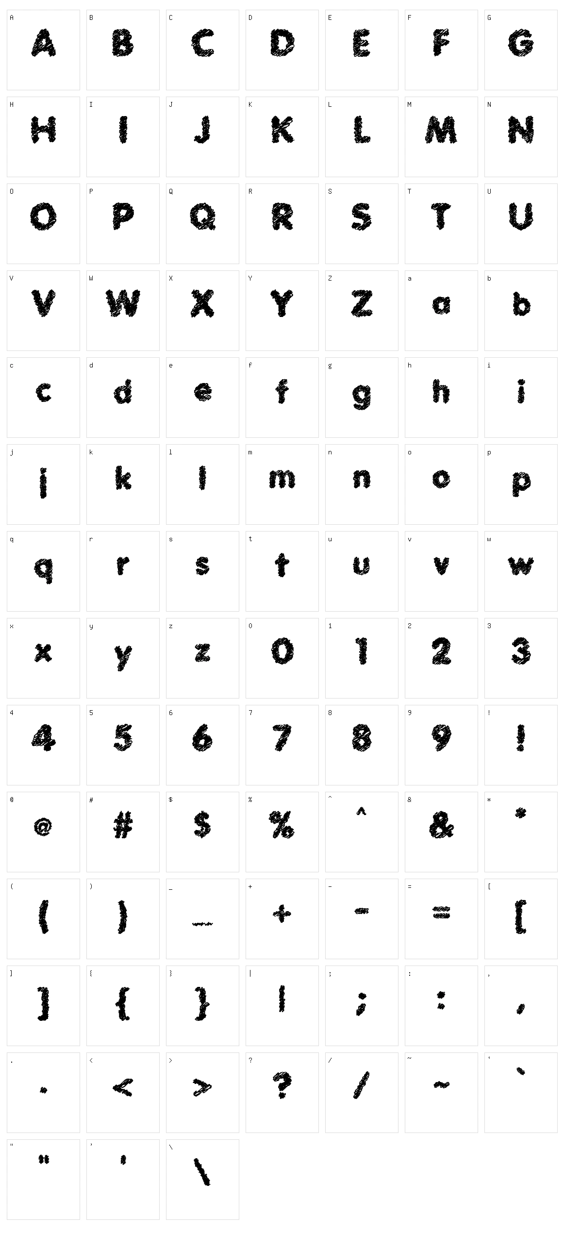Scratch Bold Character Set