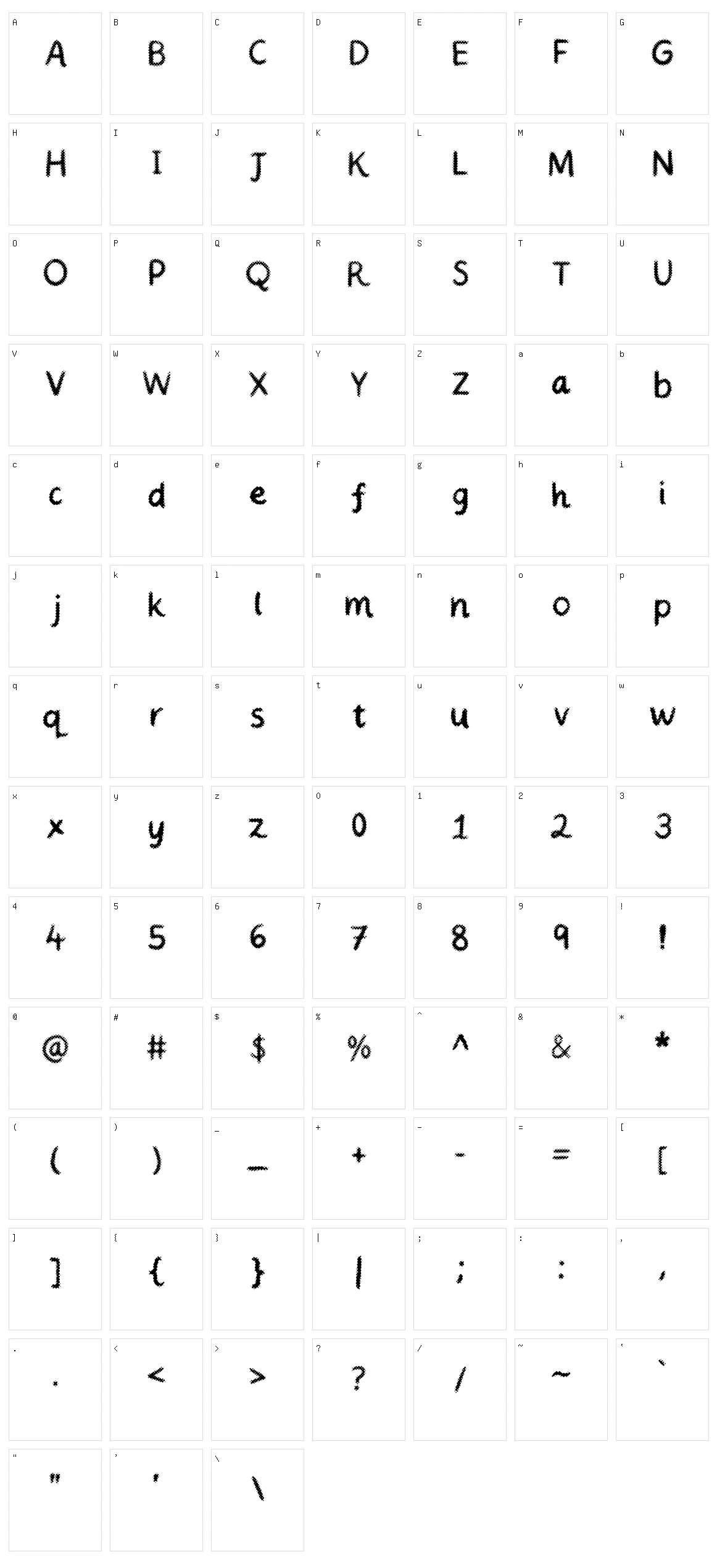 Screenprint Character Set