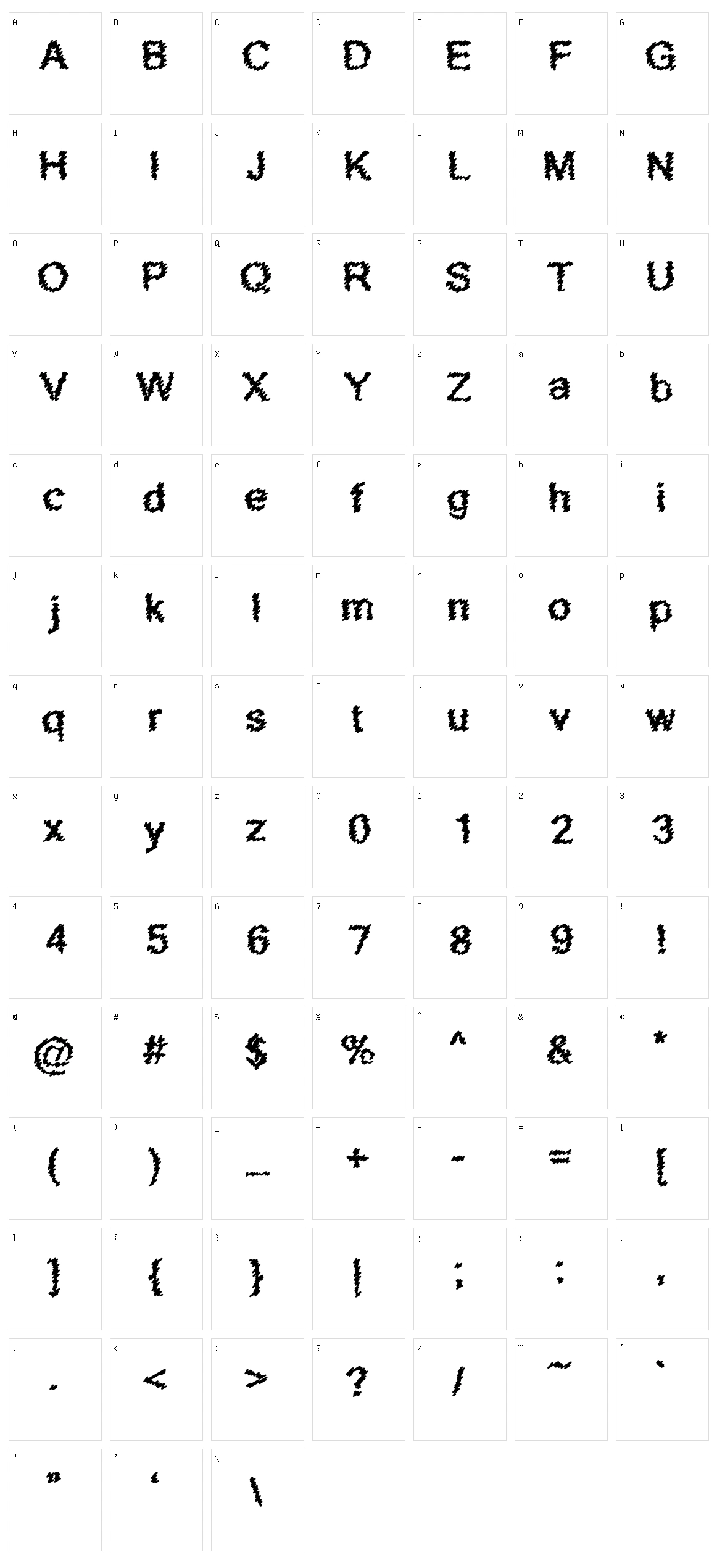 Scribbled Character Set