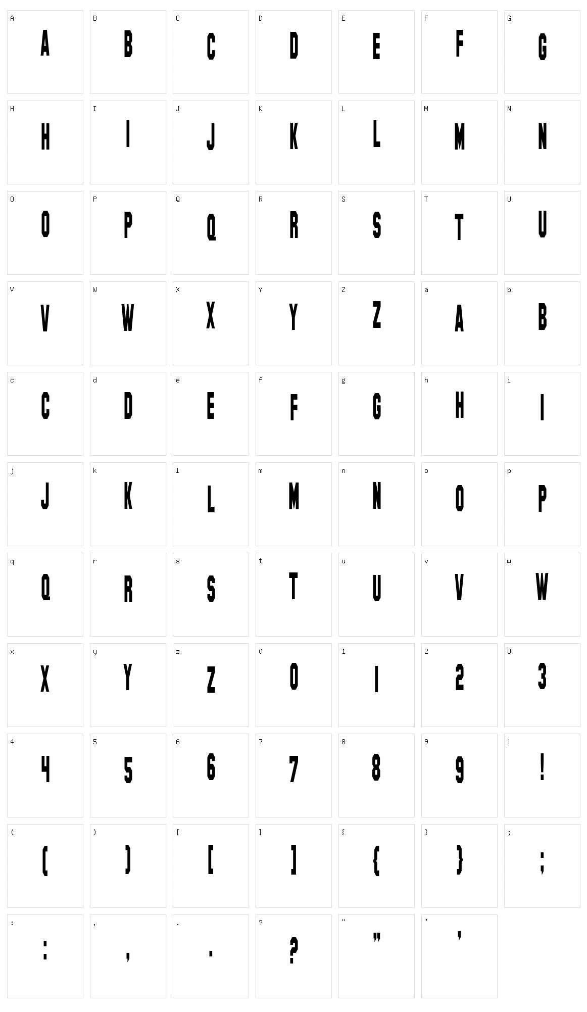 SF Hollywood Hills Character Set