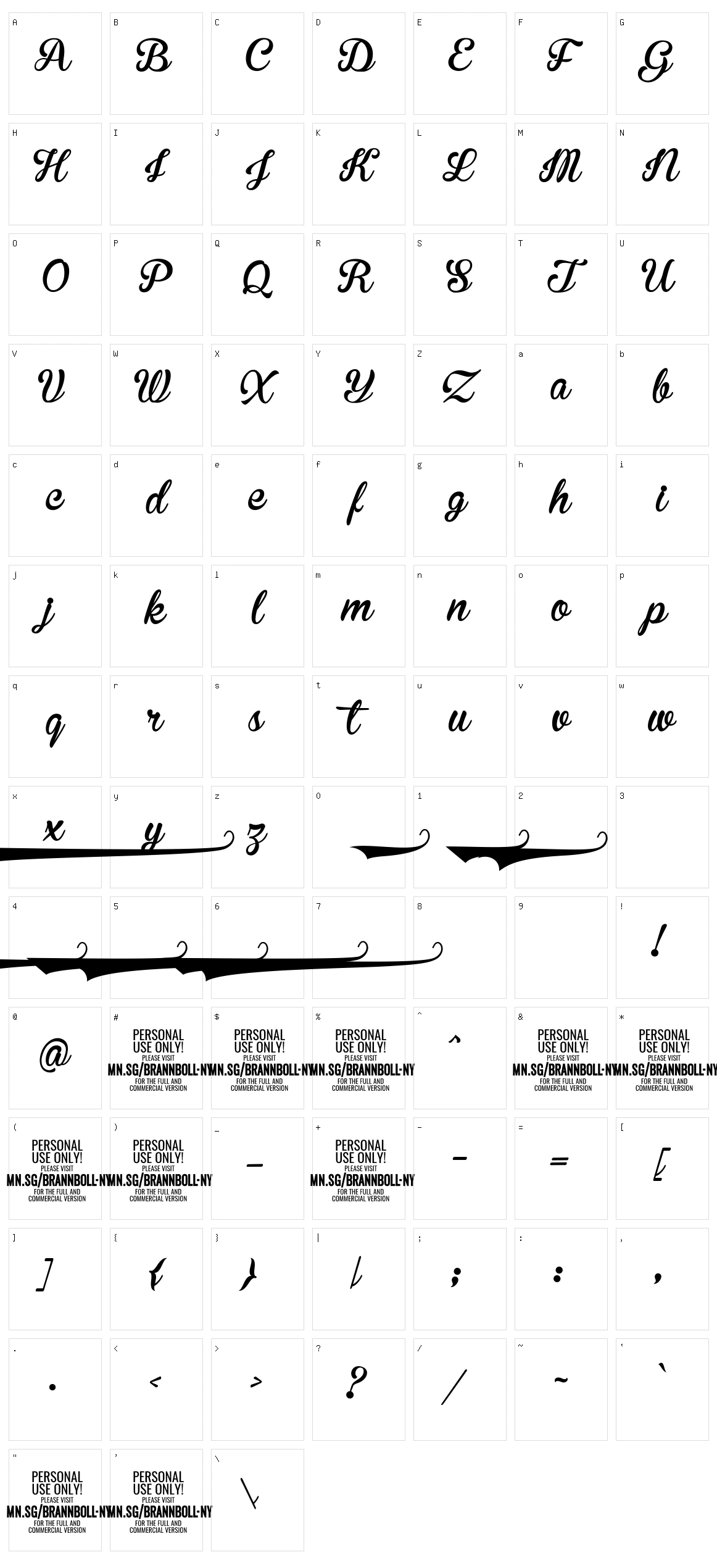 Brannboll Connect Character Set