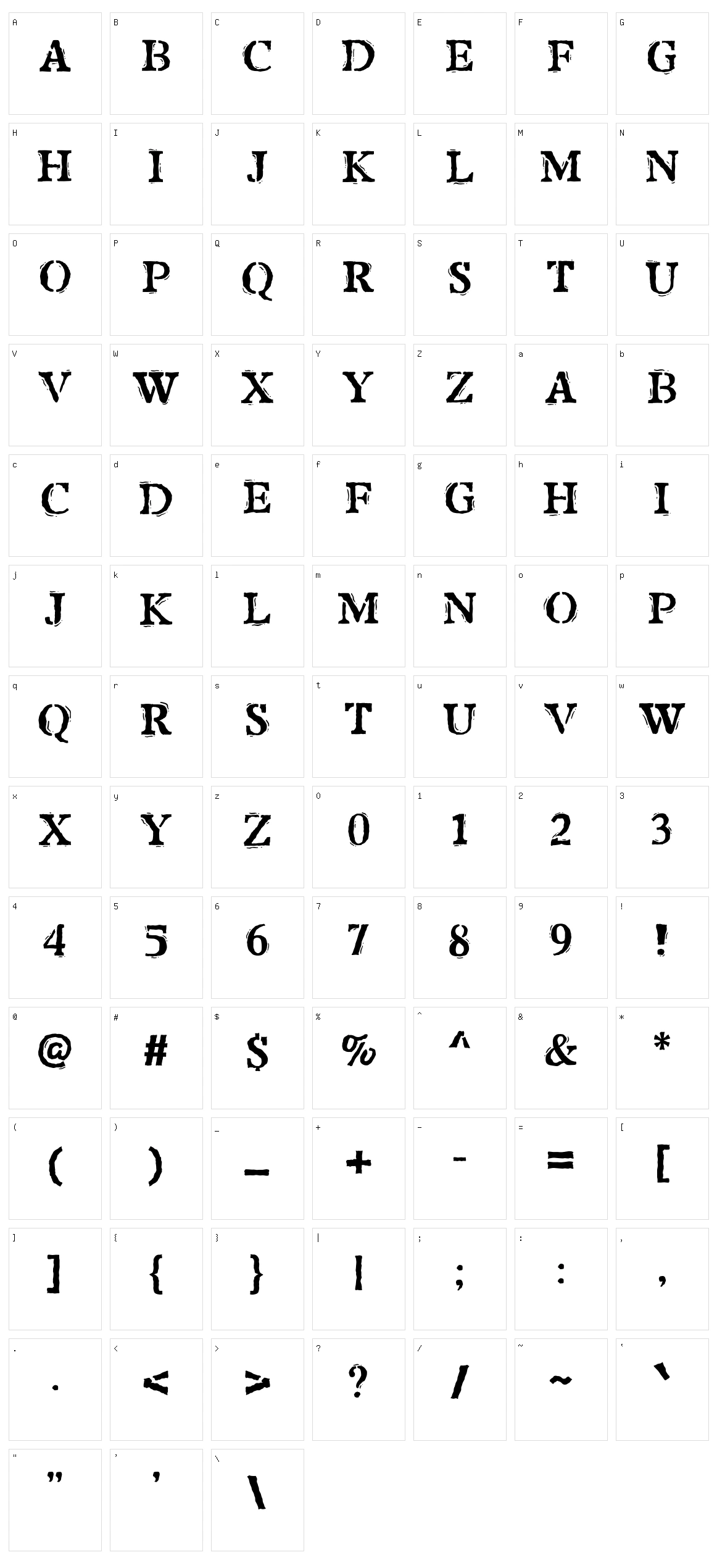 Showthat Character Set