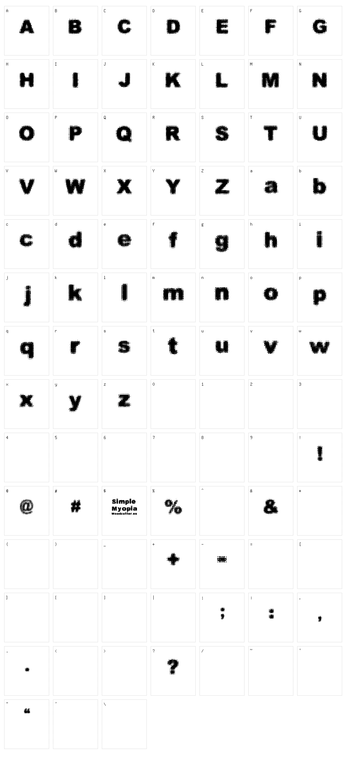 Simple Myopia Character Set