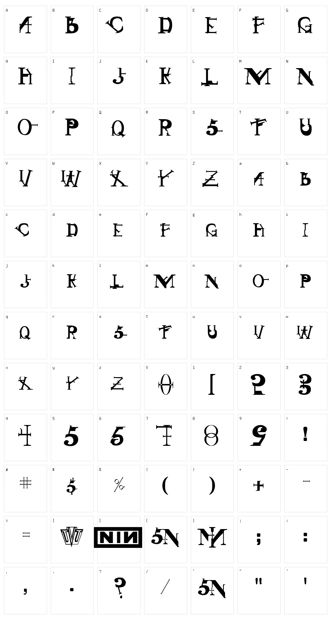 Singothic Character Set