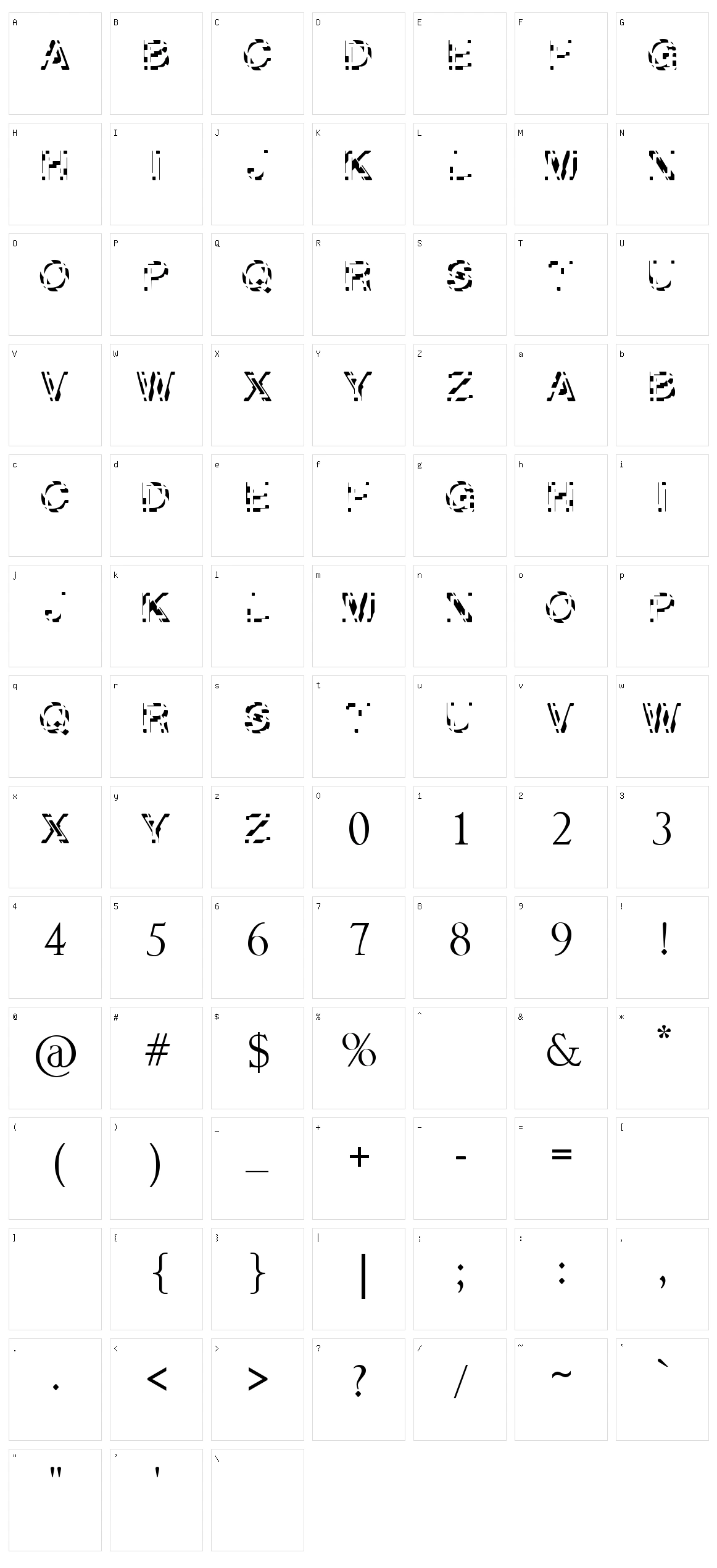 Sliced Tech Character Set