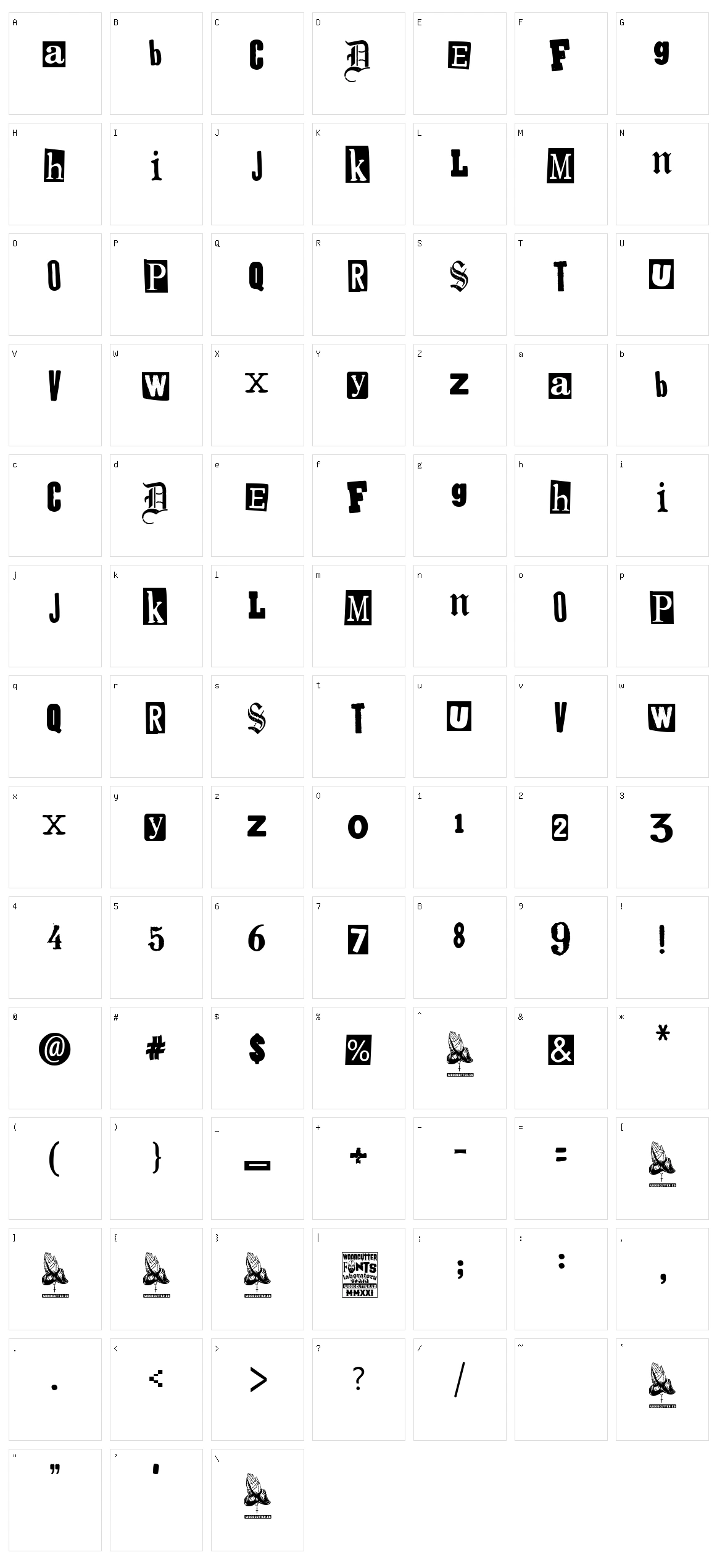 Spanish Faith Character Set