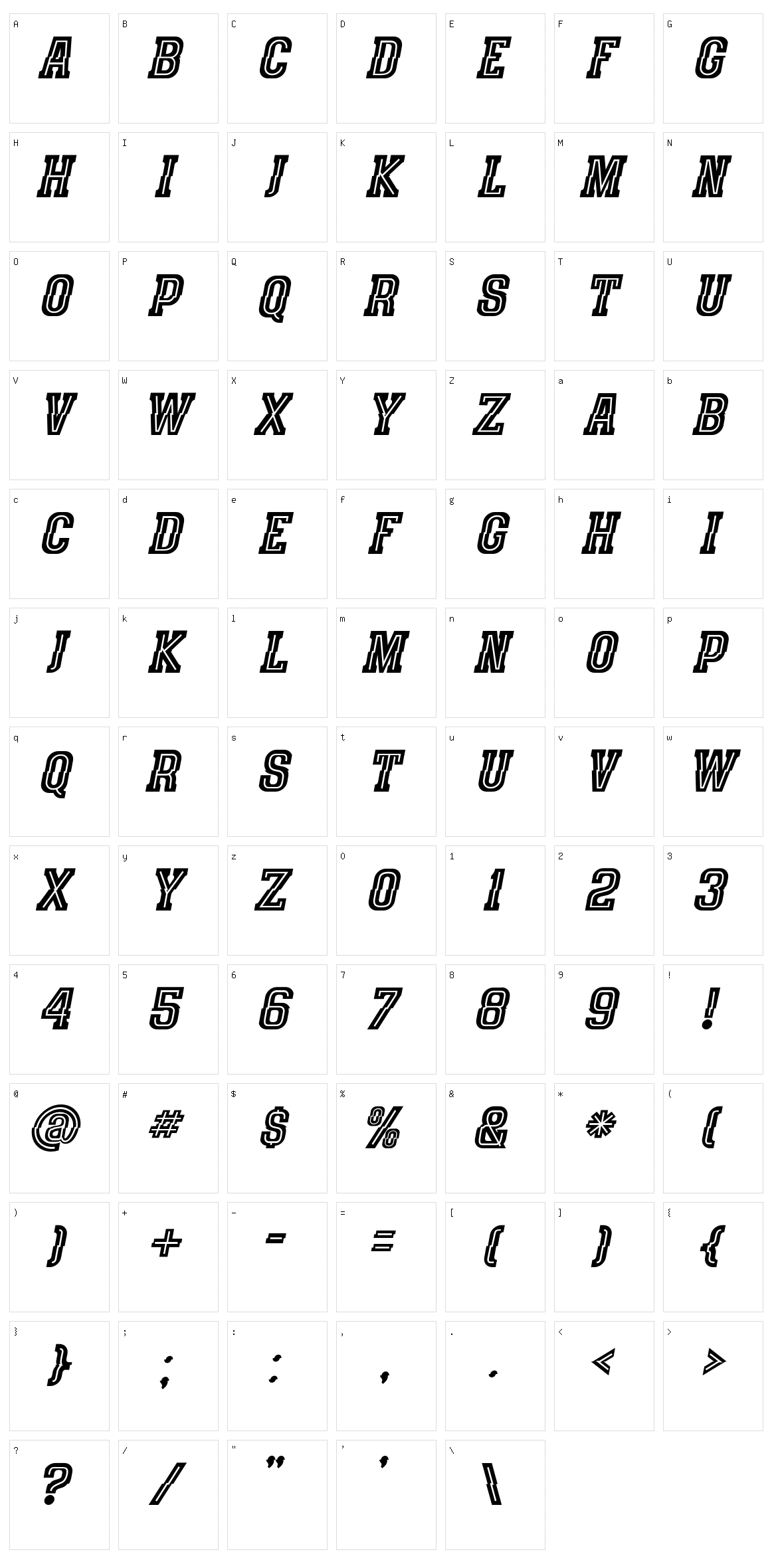 Speedhunter Line Character Set