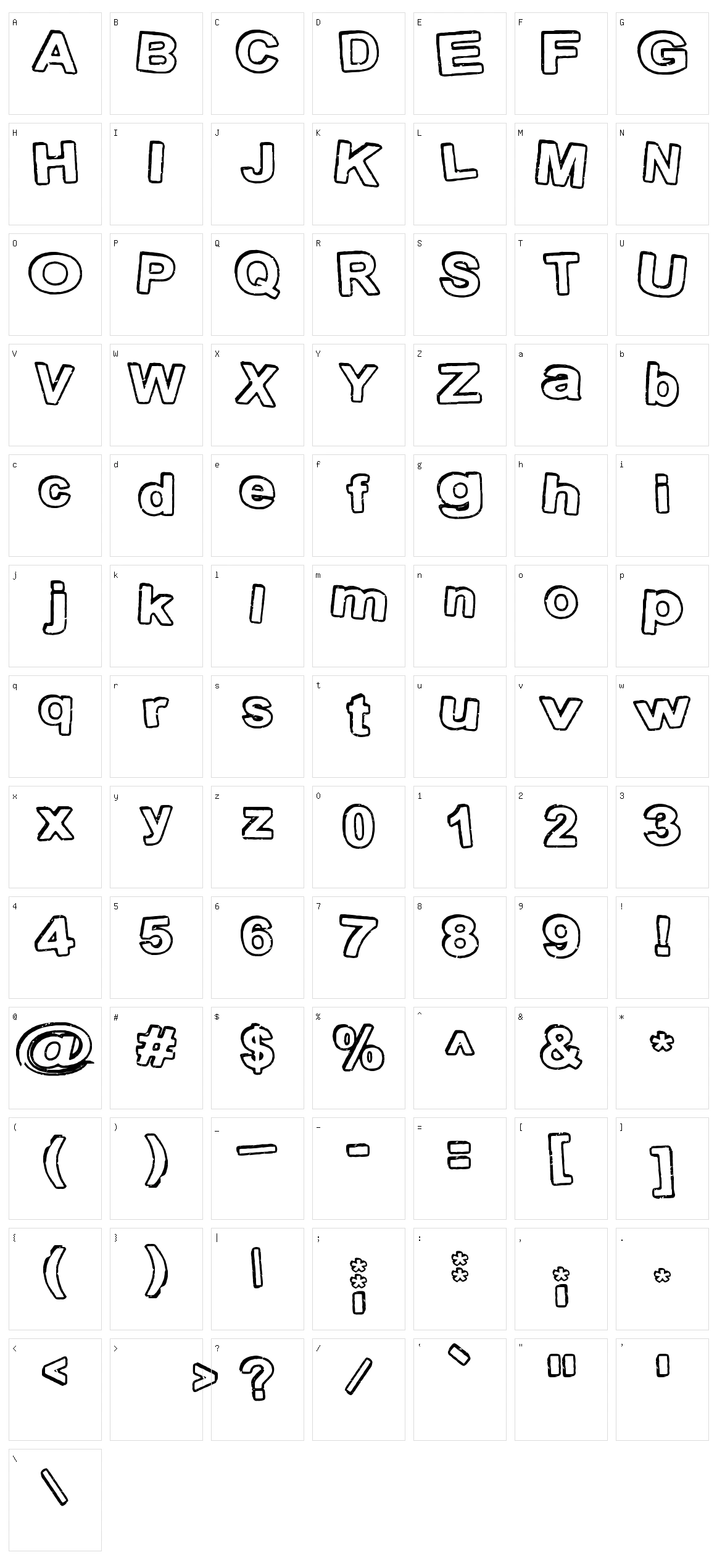 Stamp Ink Character Set