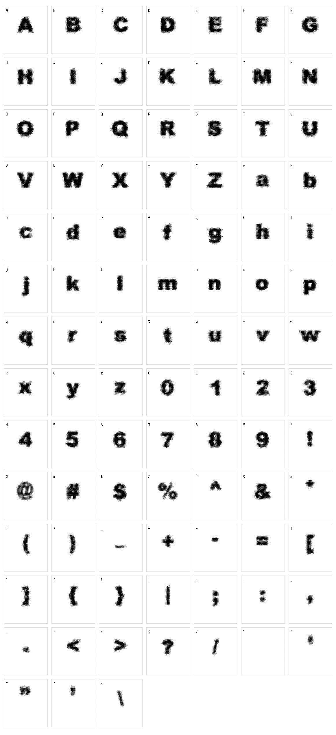 Static Buzz Character Set