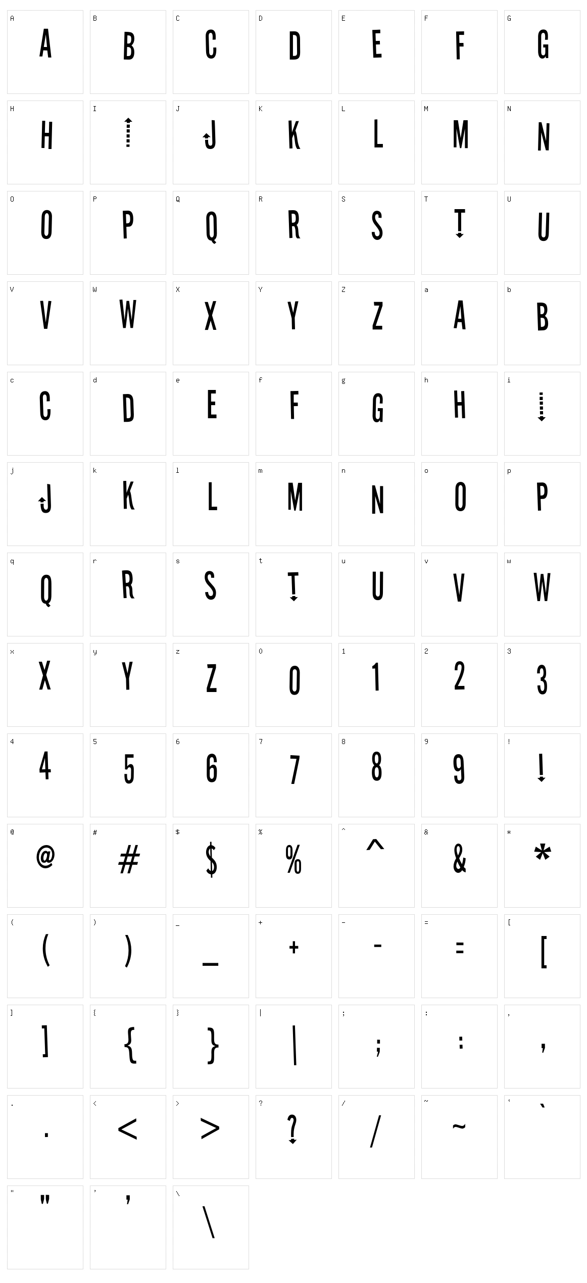 Stereofidelic Character Set