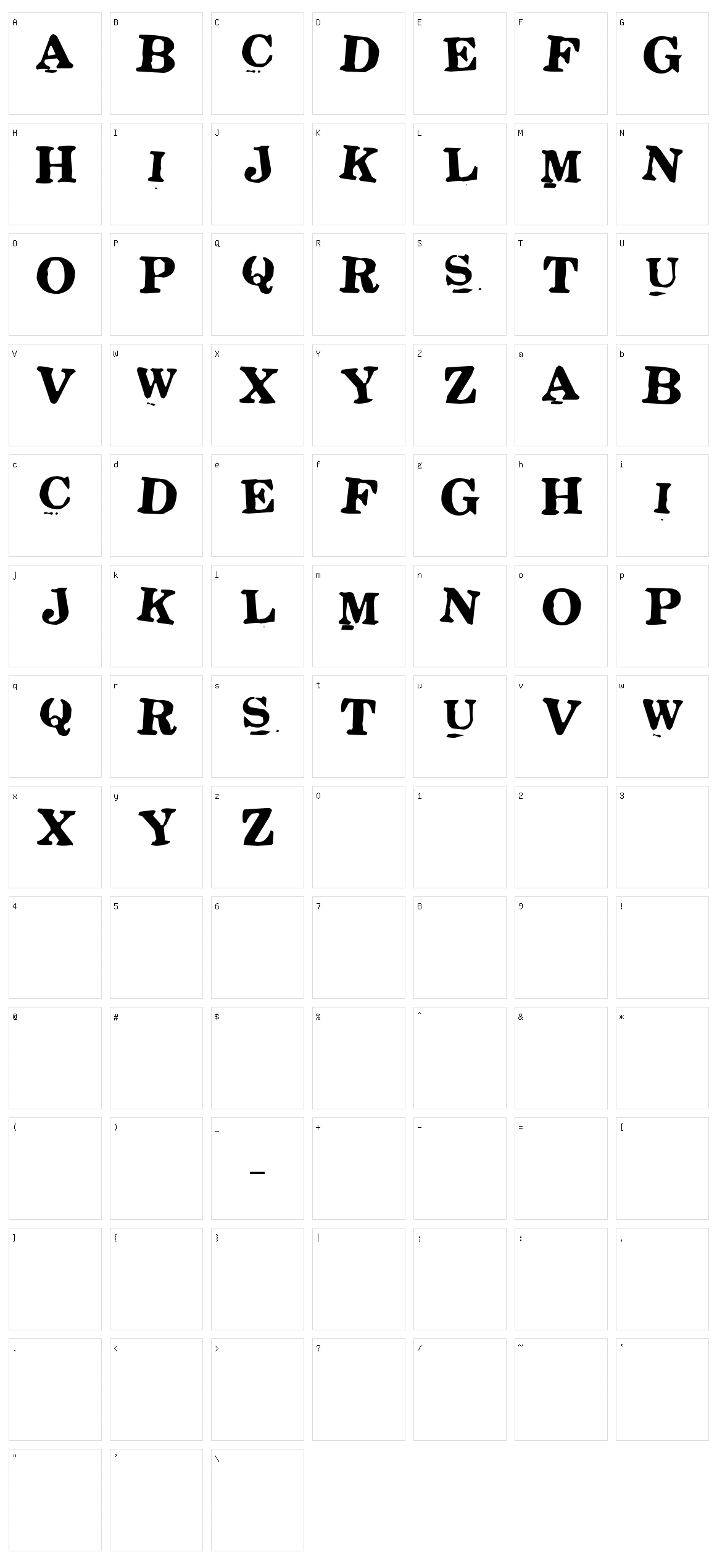 Stickons Character Set