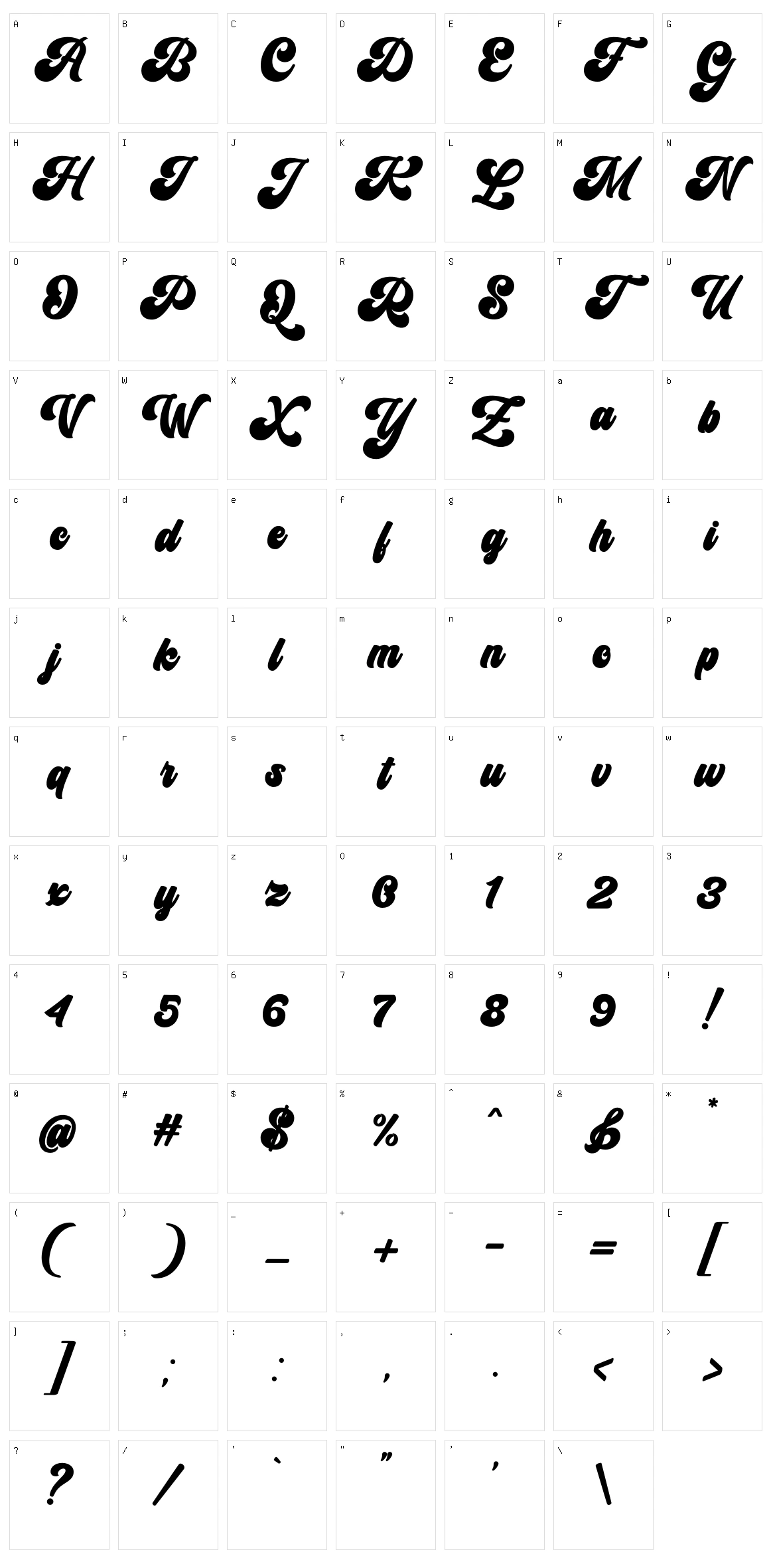 Rinterland Character Set