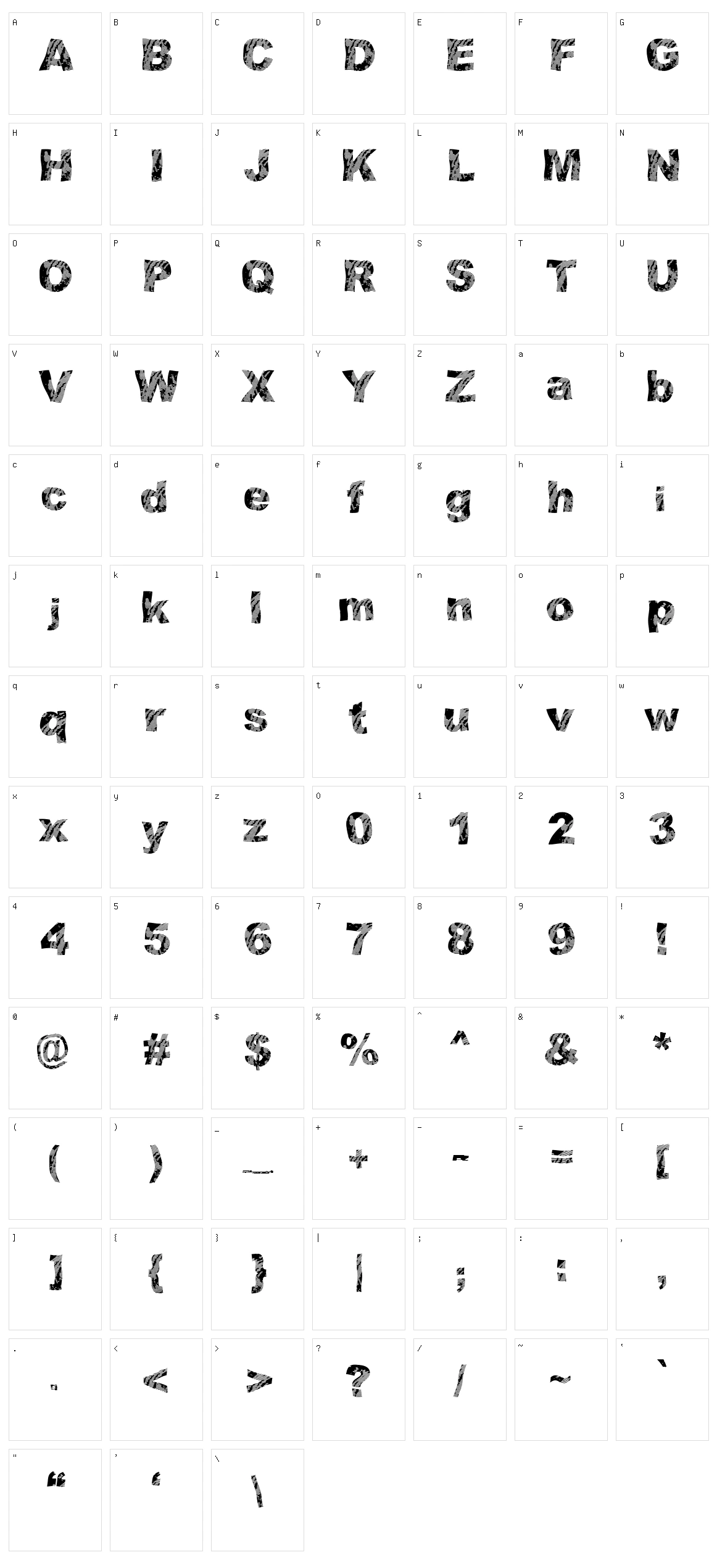 Strippin'dirty Character Set