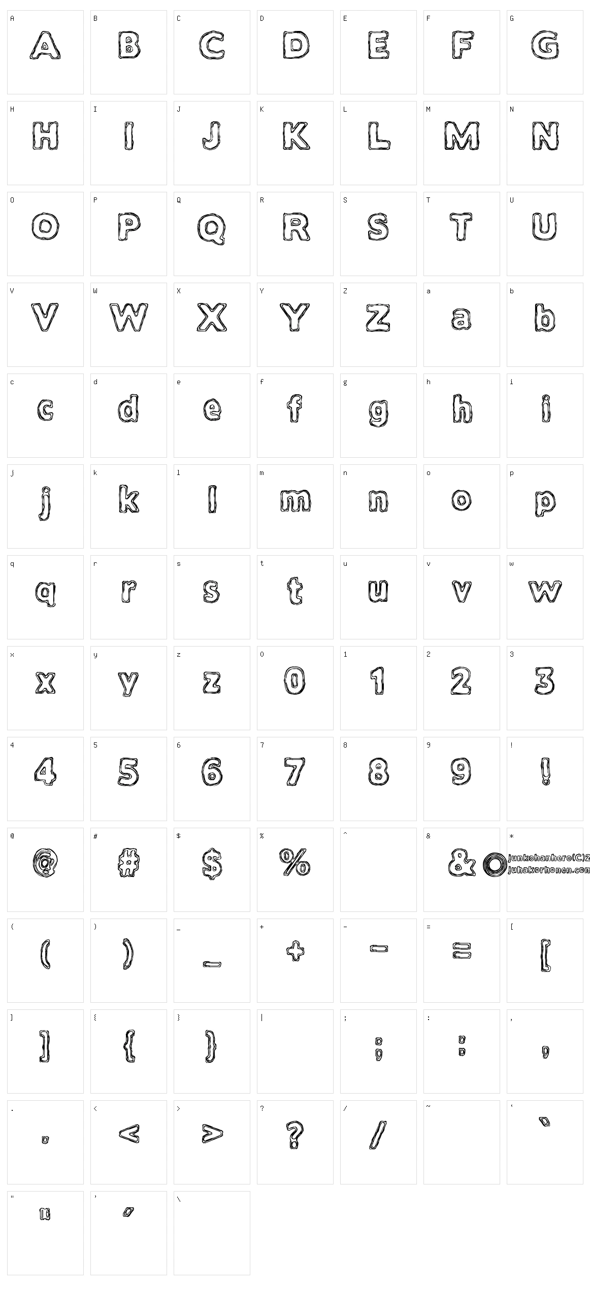 Tarkista Tiedot Character Set