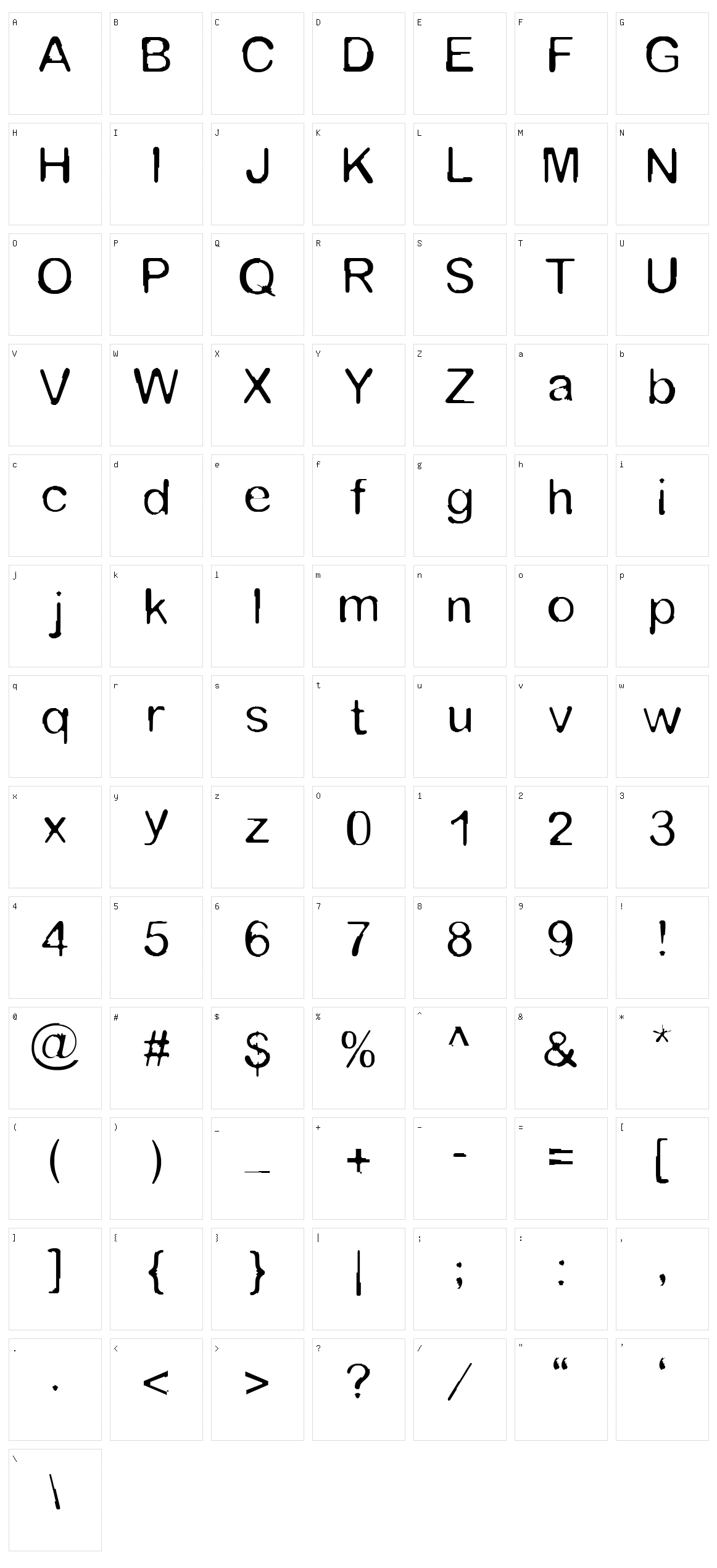 tommytxtey#4 Character Set