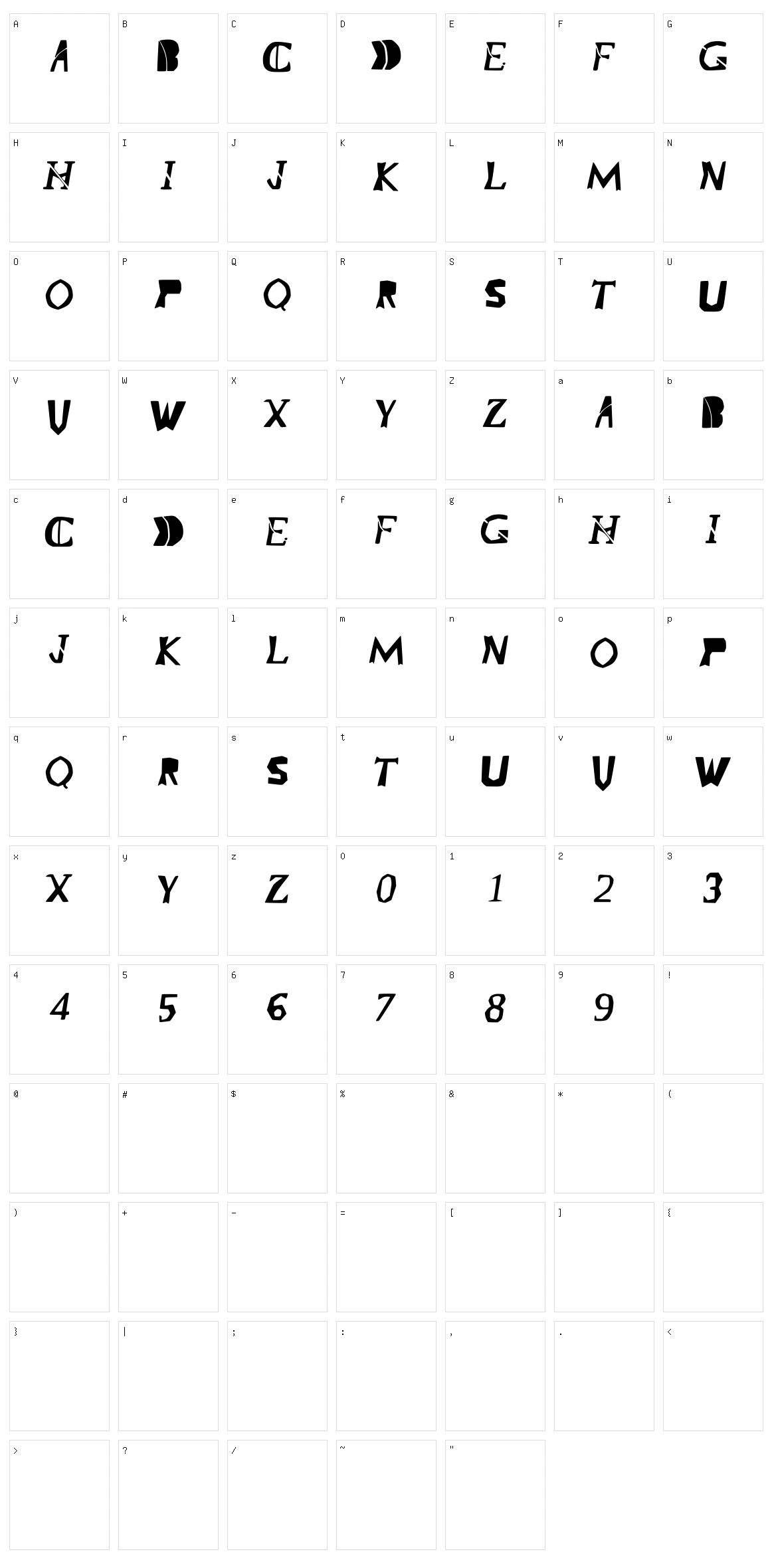 Trapcode Form Character Set