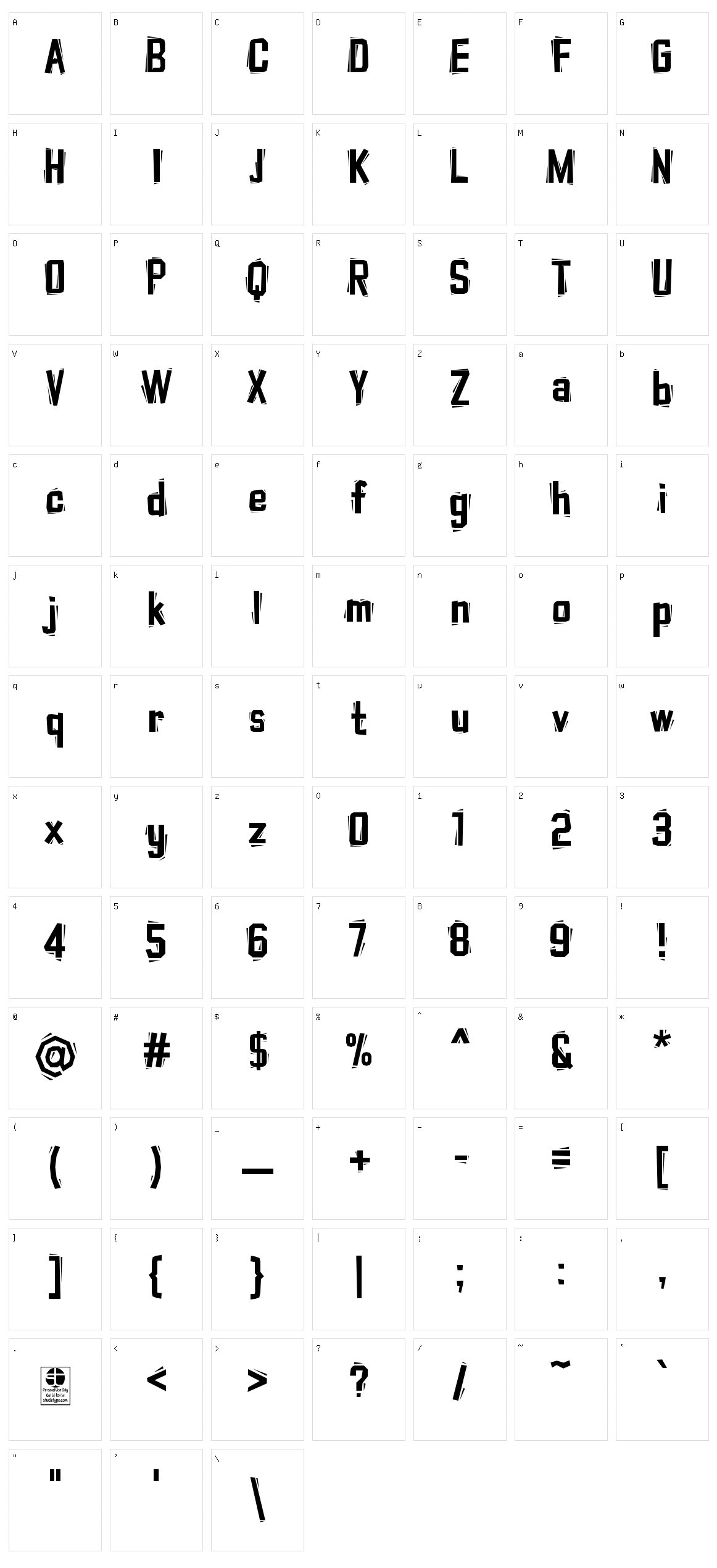Typo Cut-Out Shaky Character Set