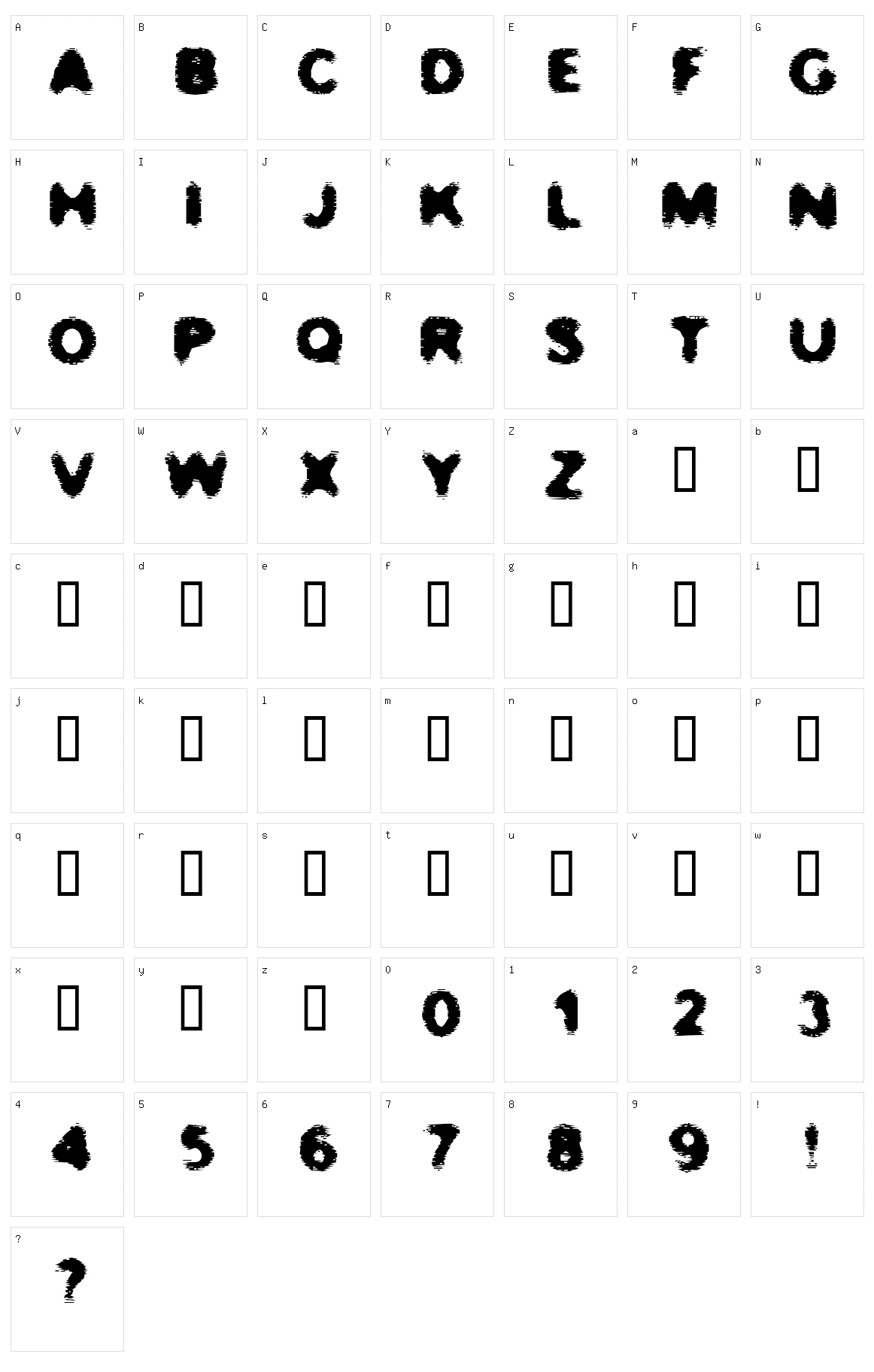 Undertow Character Set