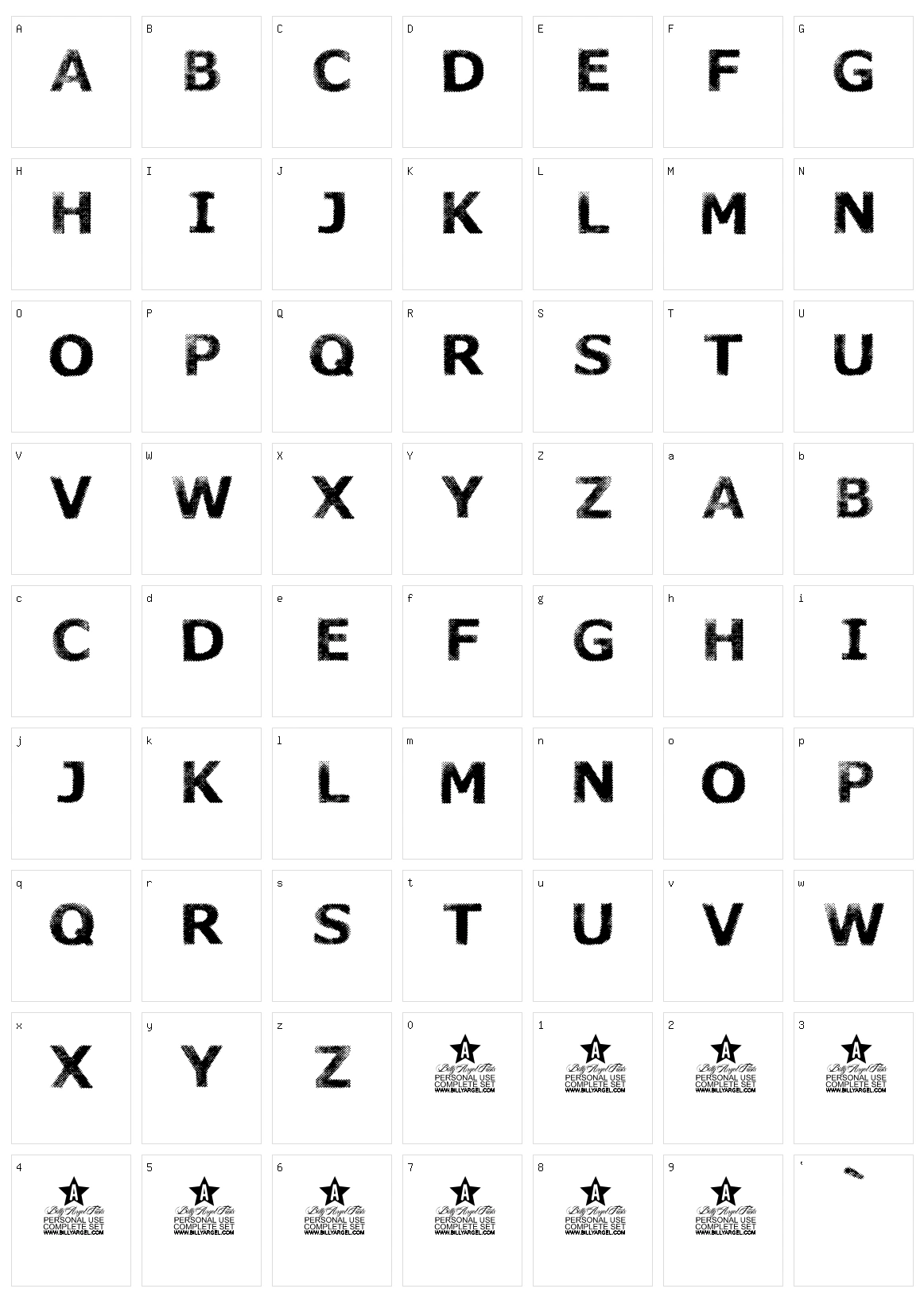 Undertown Character Set
