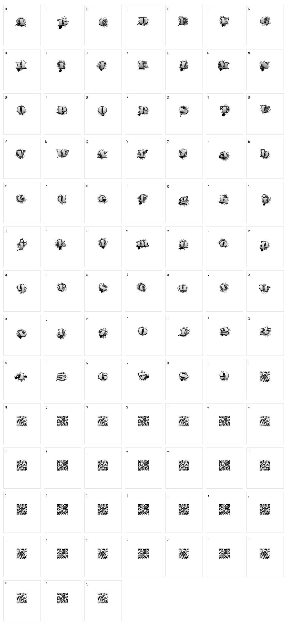 Urban Labels Character Set
