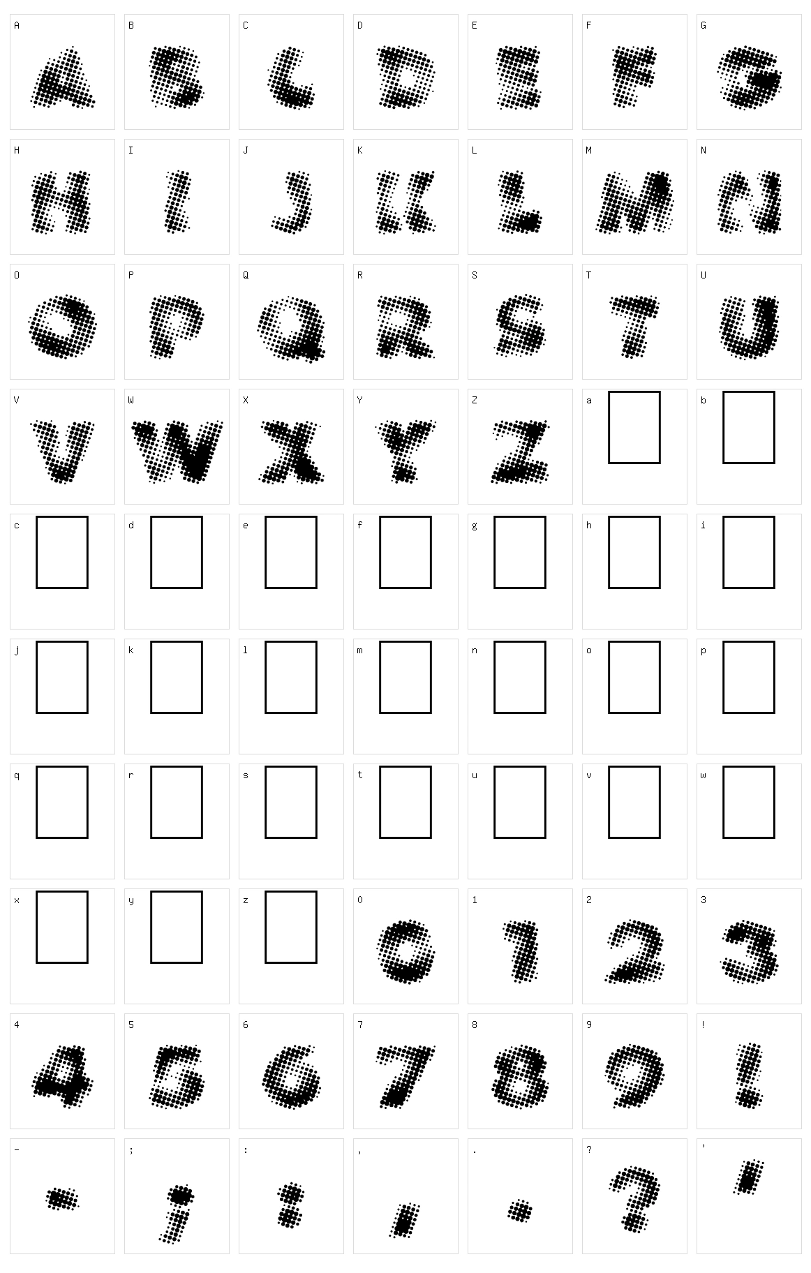 Vanished Character Set