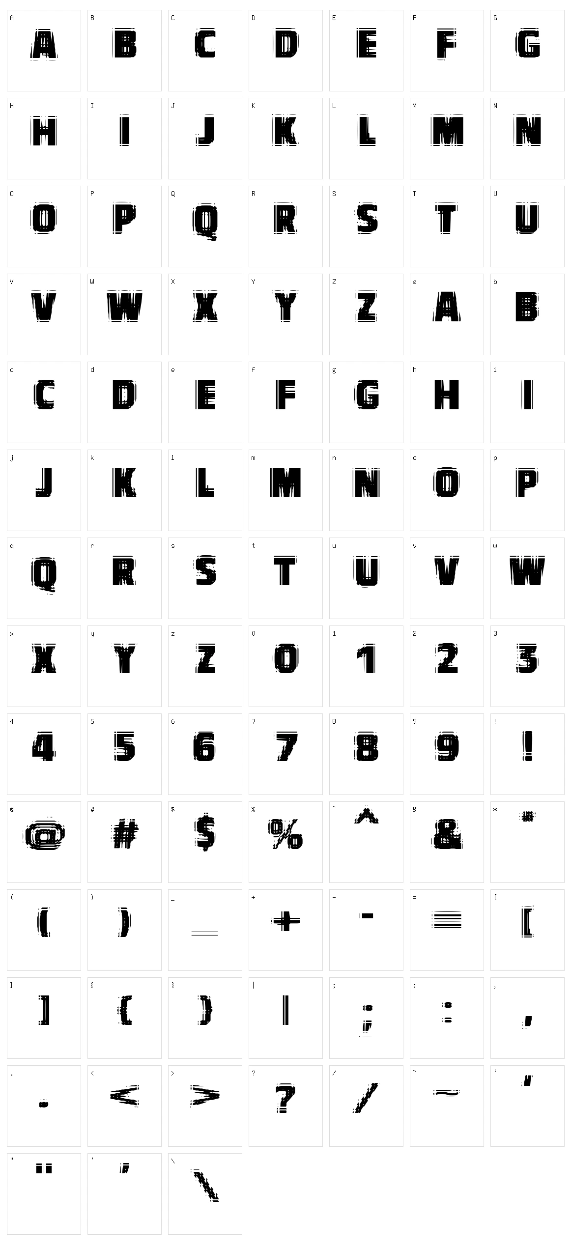 VTC Bad Vision Character Set