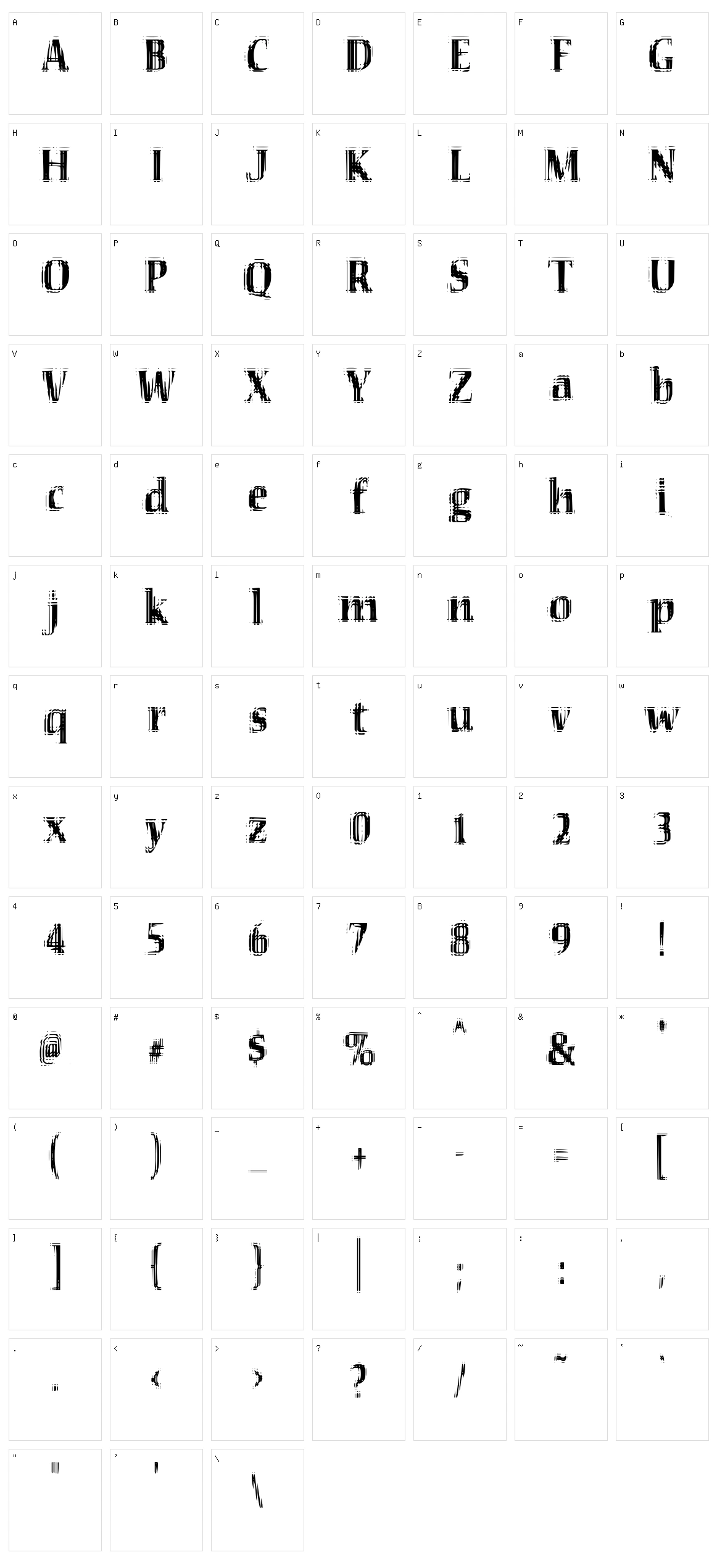VTC Seeindubbledointriple Character Set