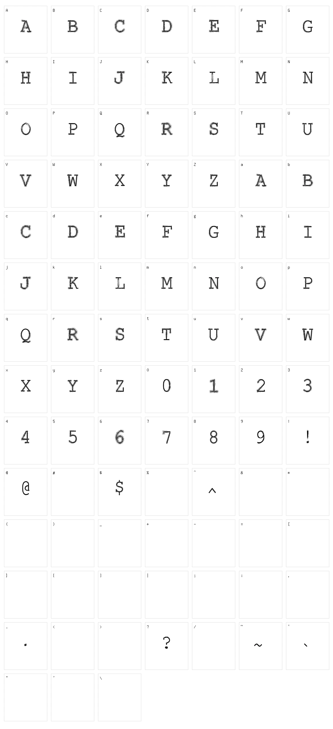 VTKS Contact Character Set