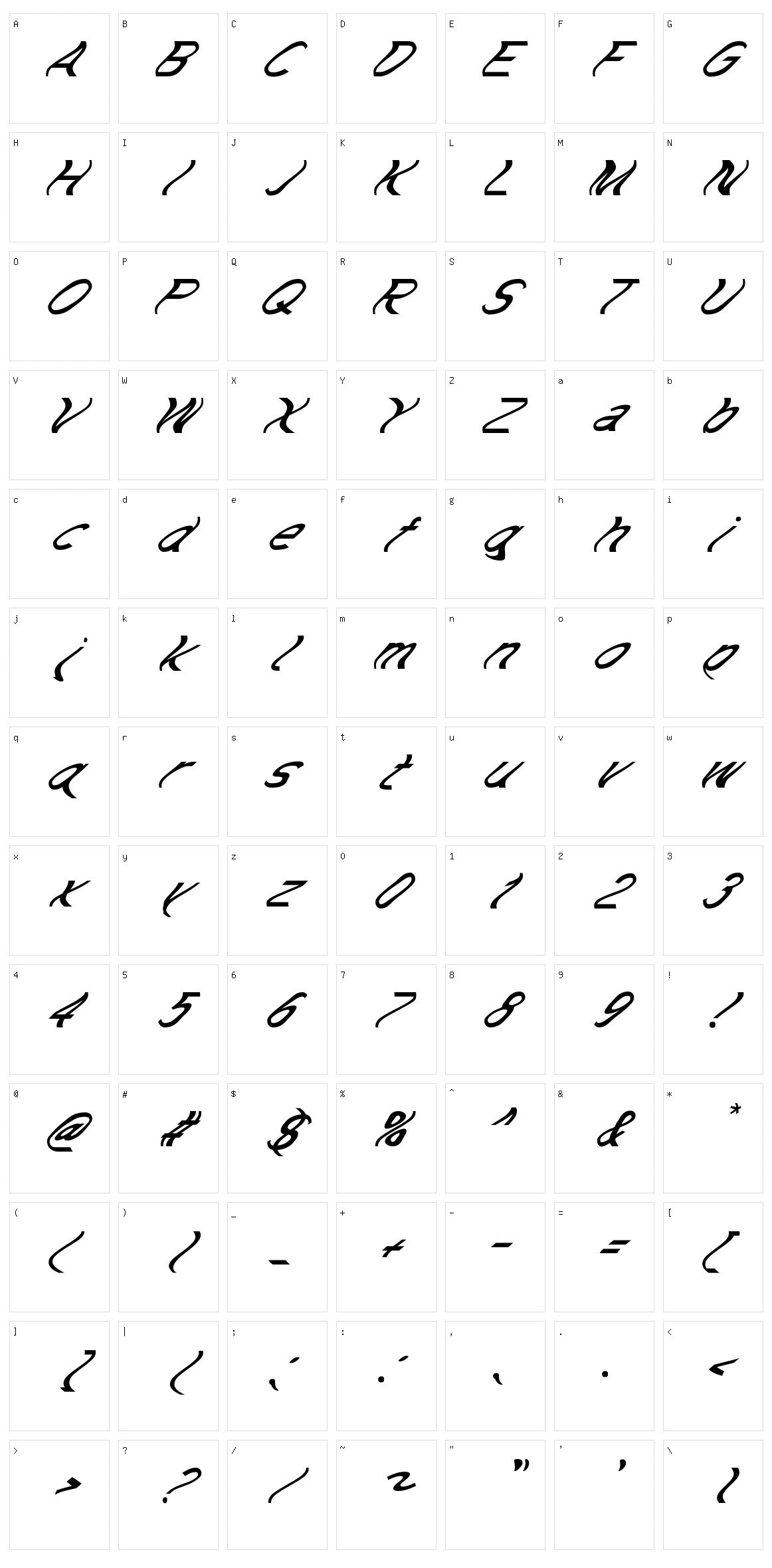 Wavetosh Character Set