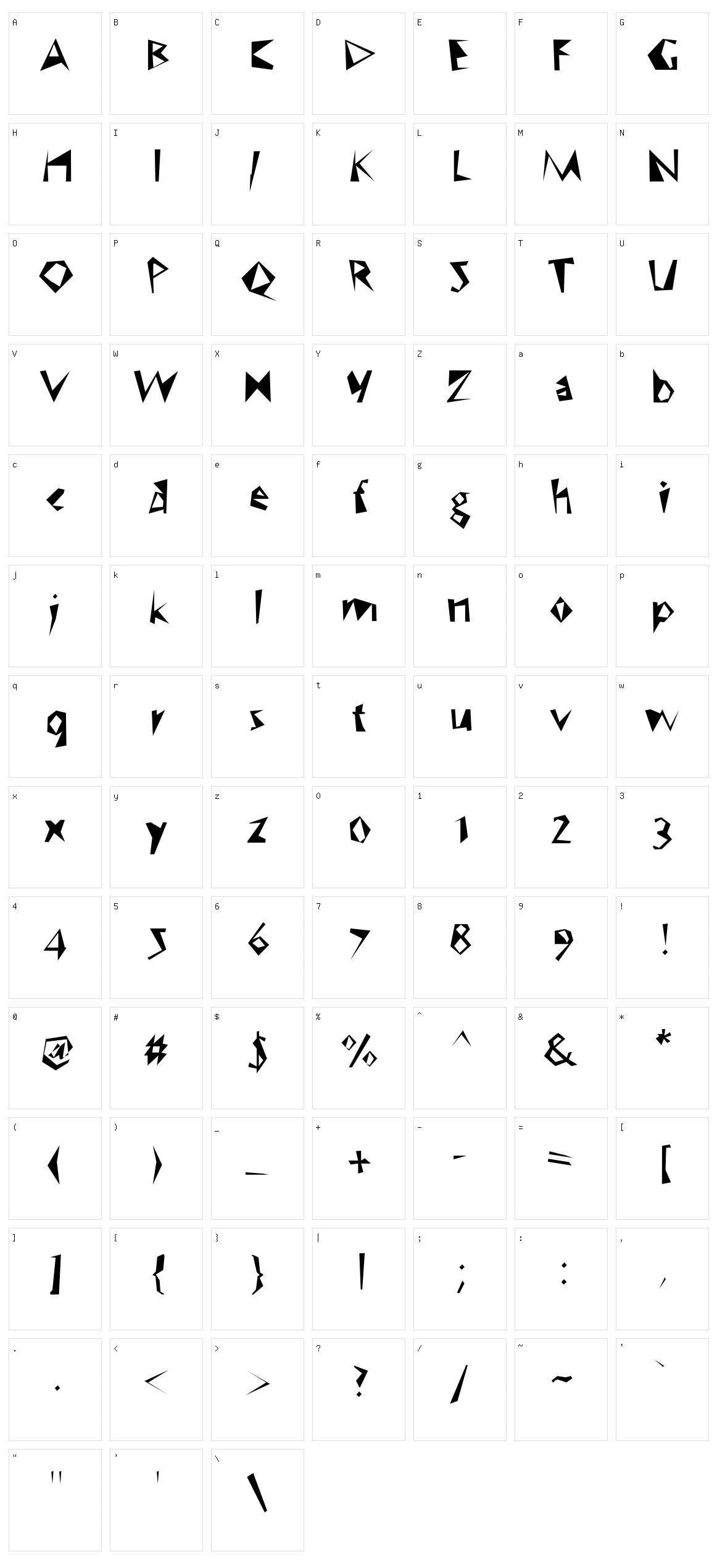 WC Speed Bta Character Set