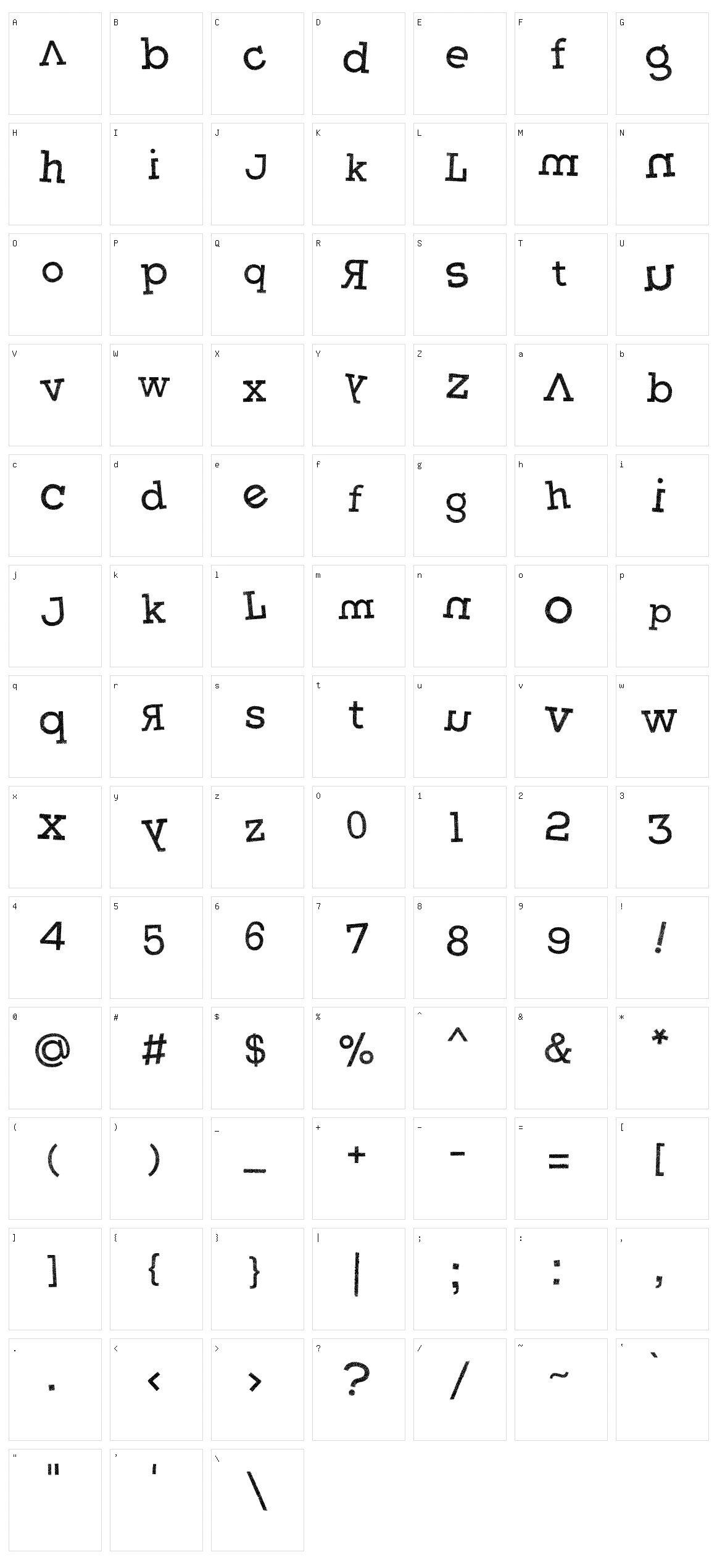 Weasterne Character Set