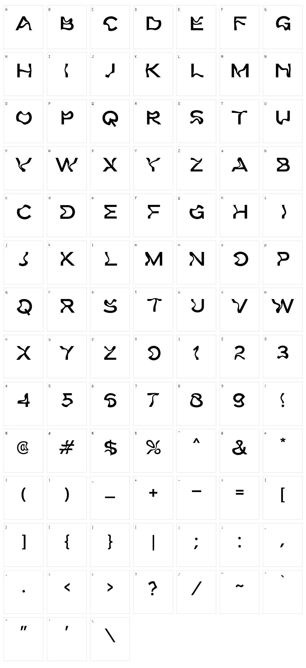 Weird Words Character Set