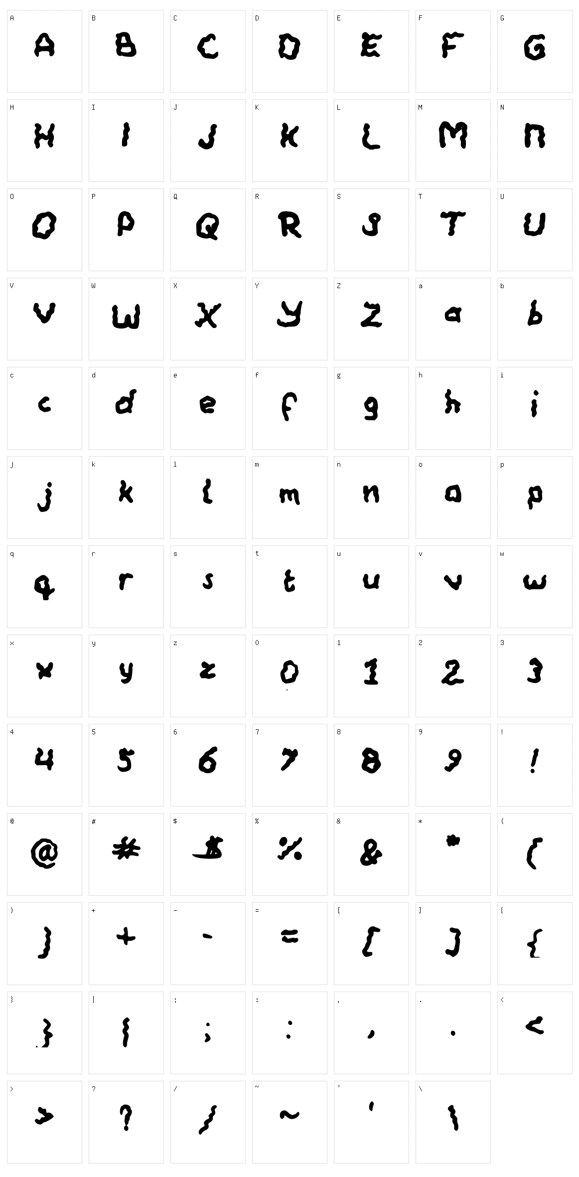 Wobbly Character Set