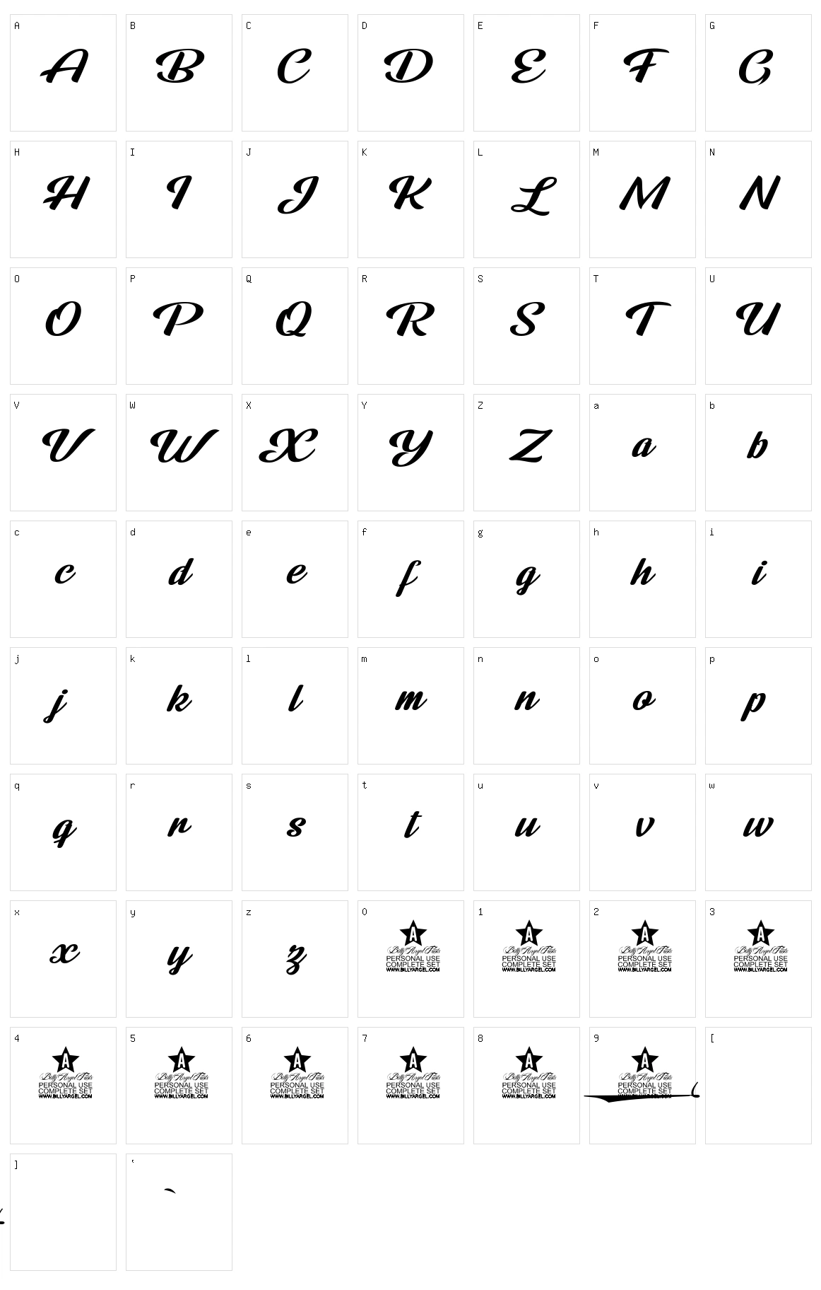 Rooster Character Set