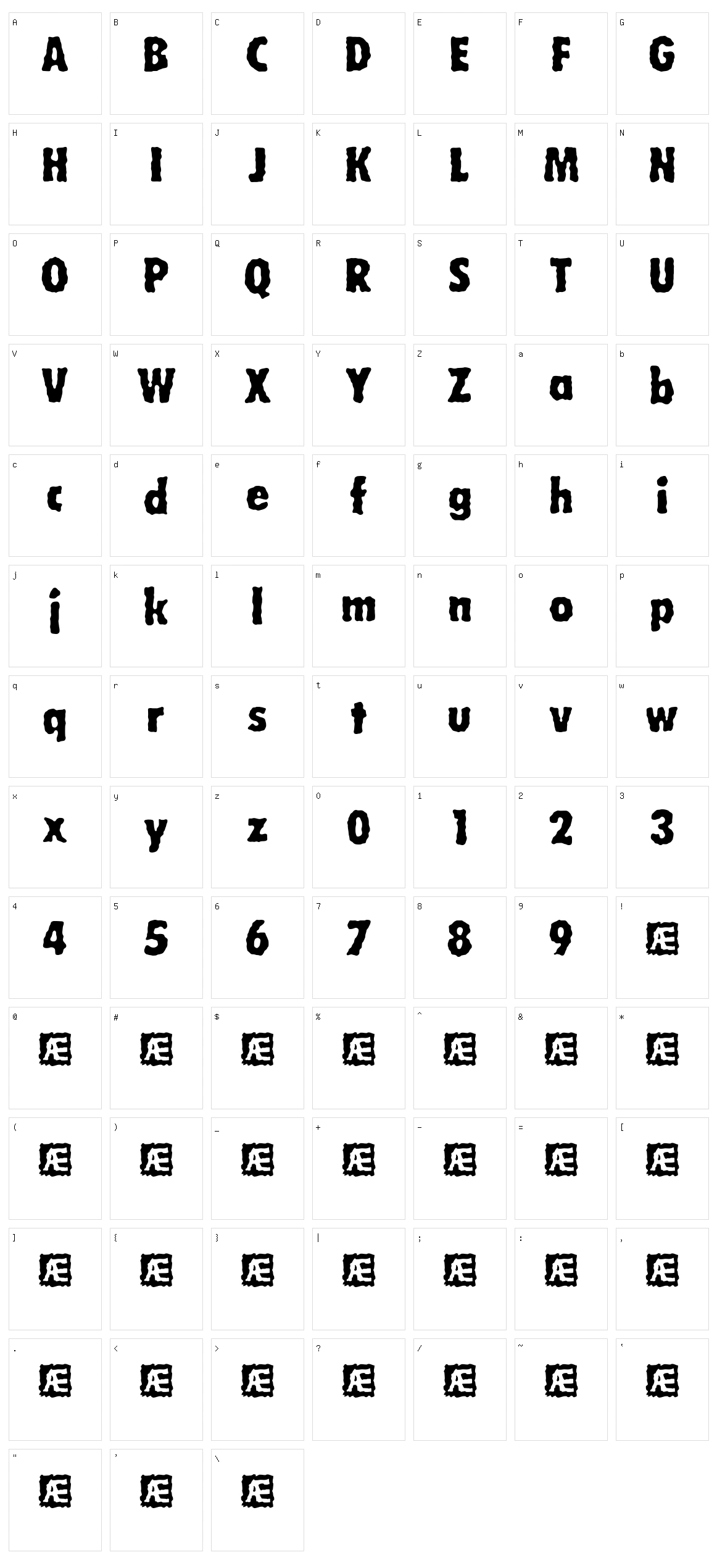 Wobbly BRK Character Set